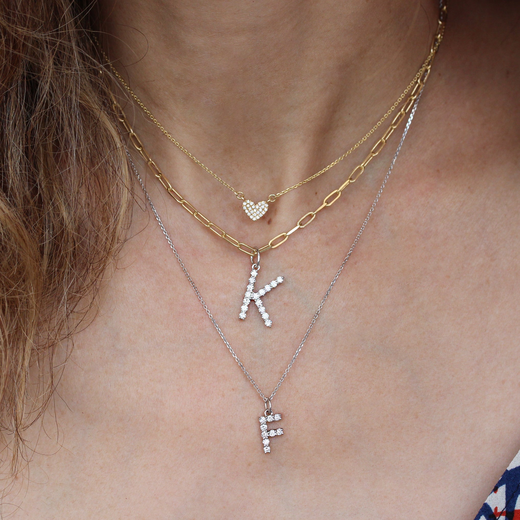 Jumbo Diamond Initial Charm 17mm Tall