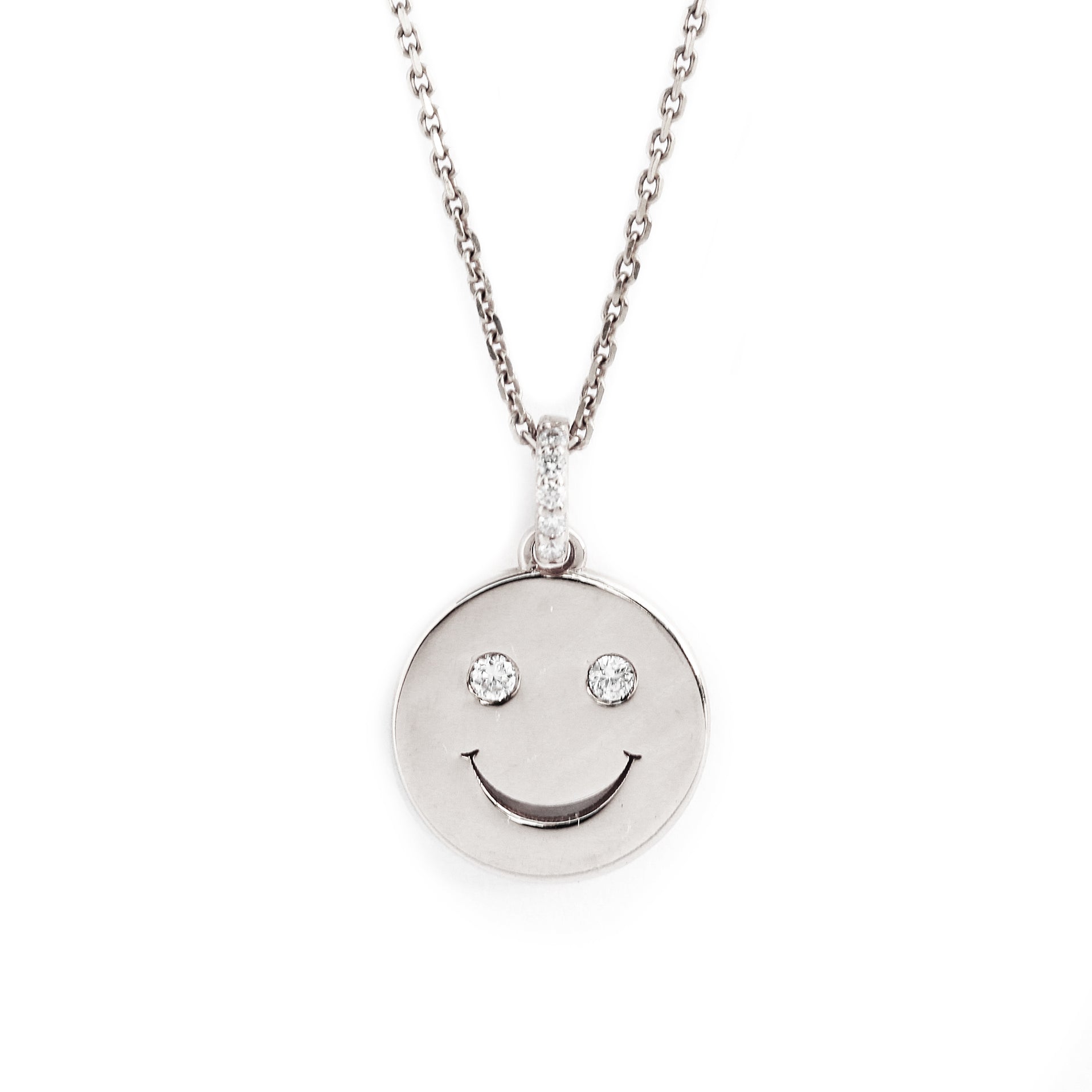 Happy Smile Gold and diamond charm, white gold