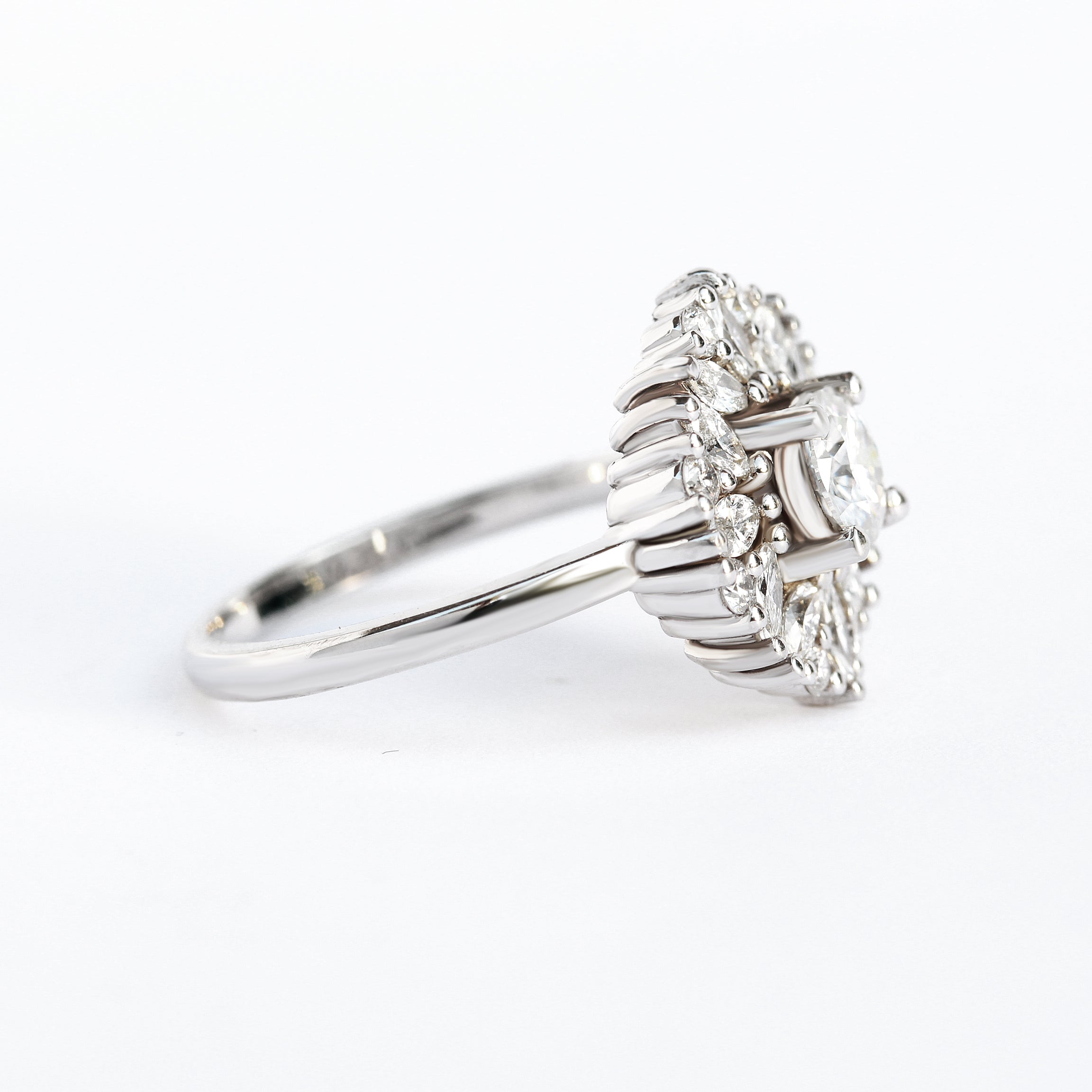 Delicate round art deco diamond engagement ring - "Harper" ♥