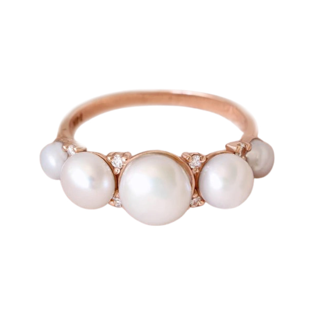 Pearls and Diamonds Vintage Inspired Ring - Lia