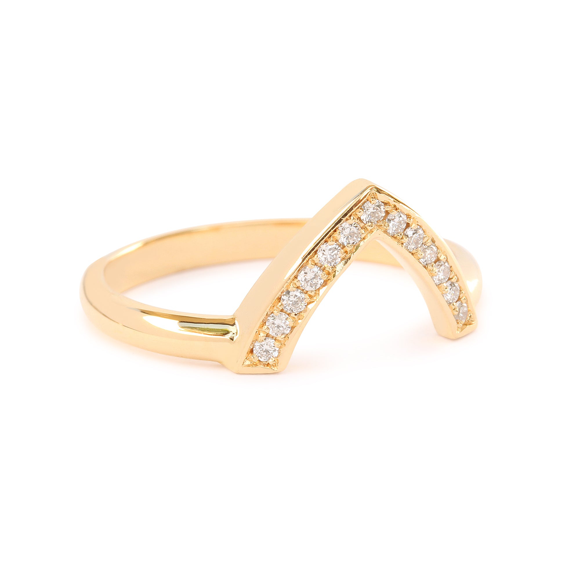 Top Ring for Pear 3rd Eye Rings Set, Nesting Chevron Wedding Ring - sillyshinydiamonds
