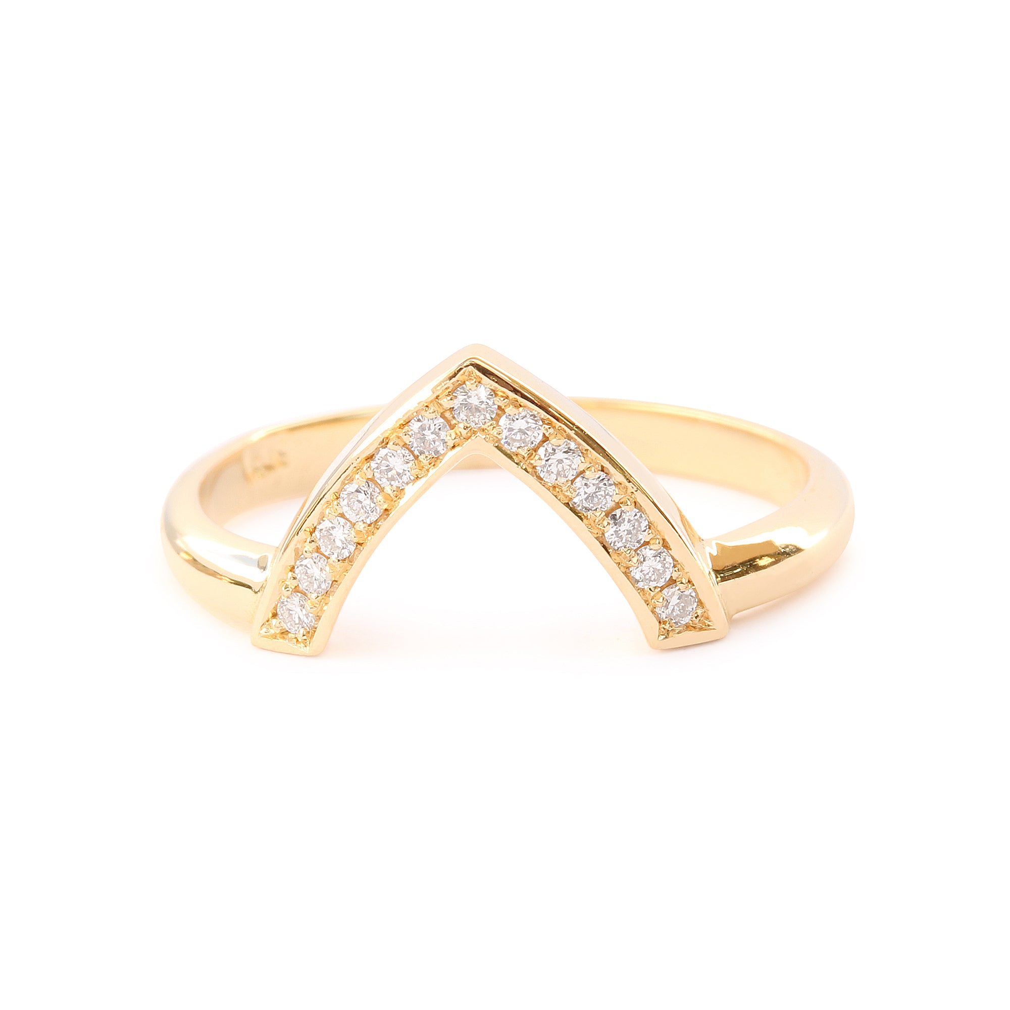 Top Ring for Pear 3rd Eye Rings Set, Nesting Chevron Wedding Ring - sillyshinydiamonds