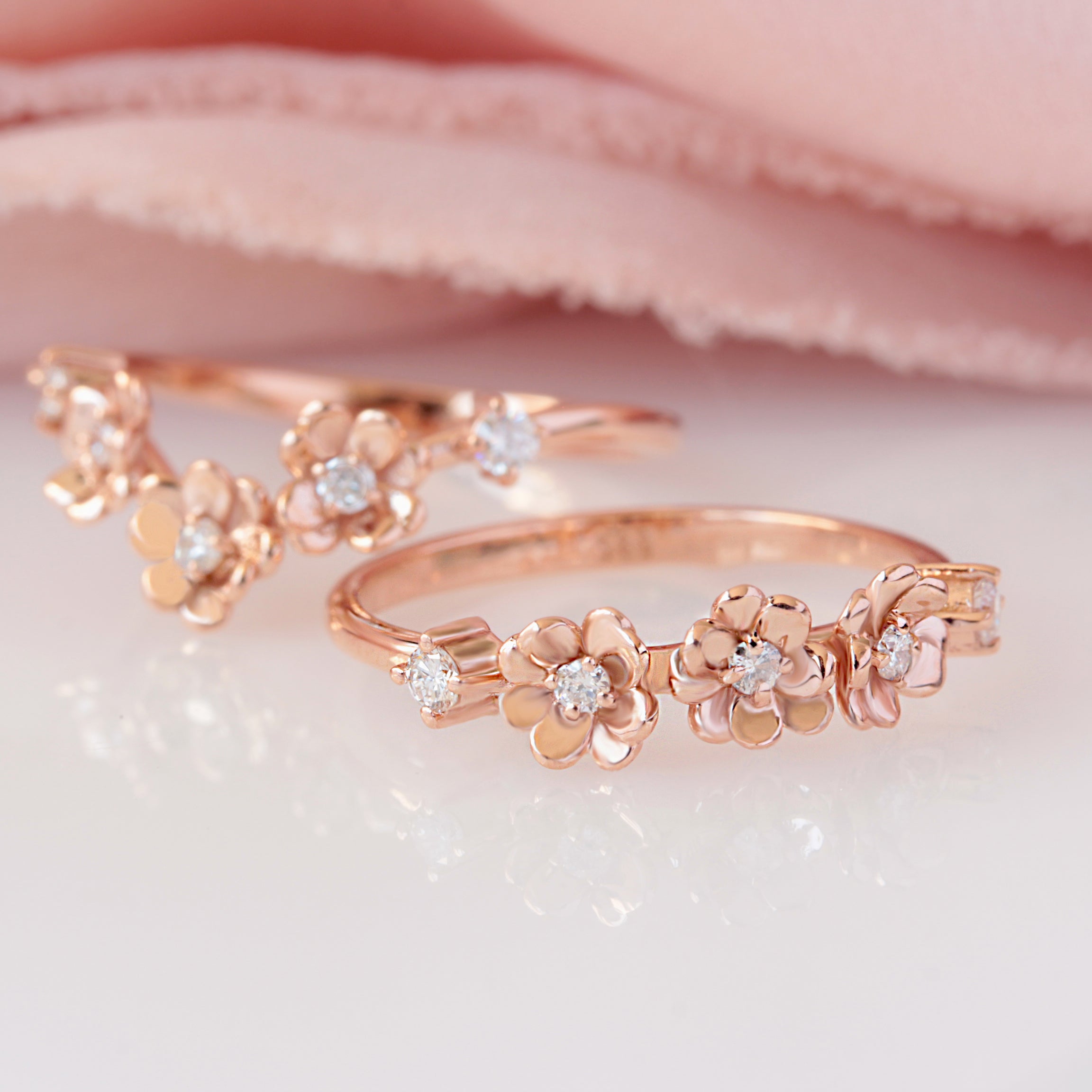 Flowers Diamond Wedding Ring