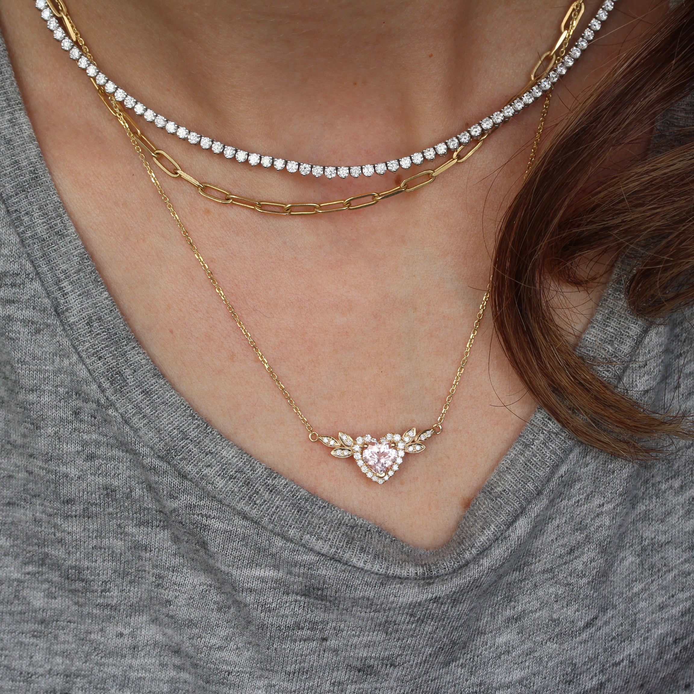 Love Blossom Morganite Pendant Necklace