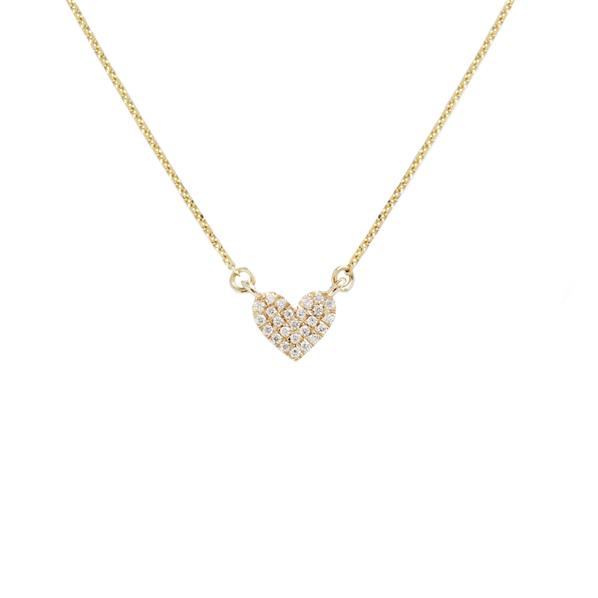 Diamond Heart Delicate Charm Bar