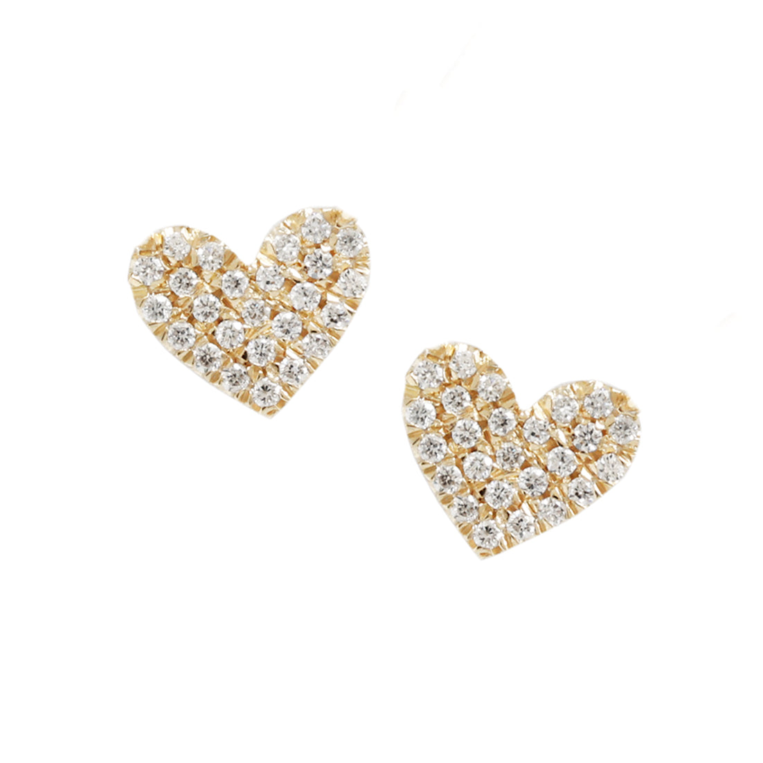 Diamond Heart Shape Stud Earrings