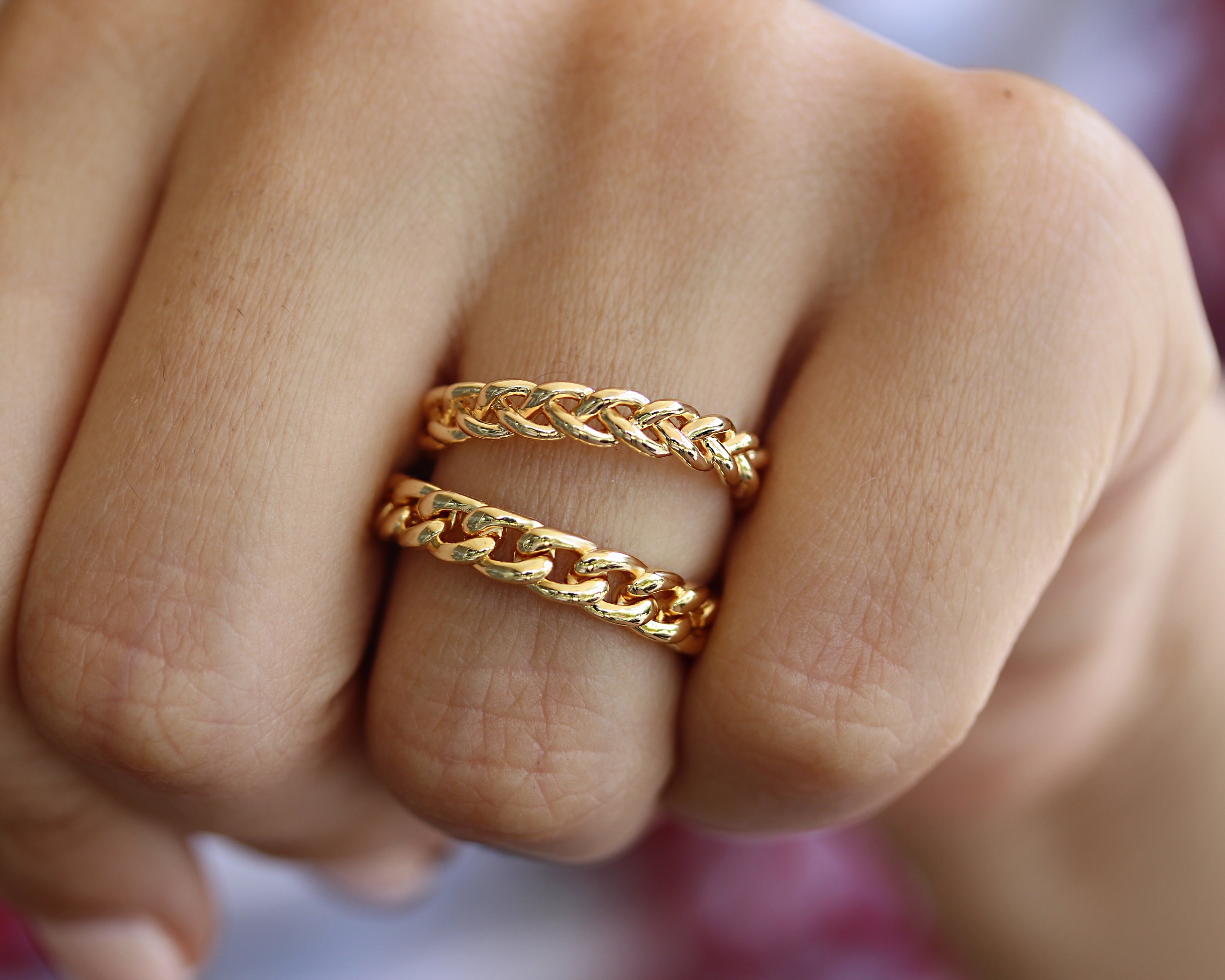 small chain wedding ring - sillyshinydiamonds