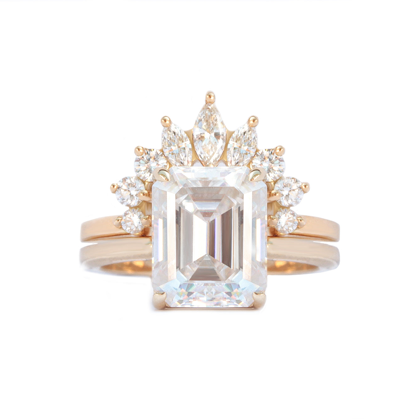 Emerald Cut Solitaire Diamond Engagement Ring - Demi