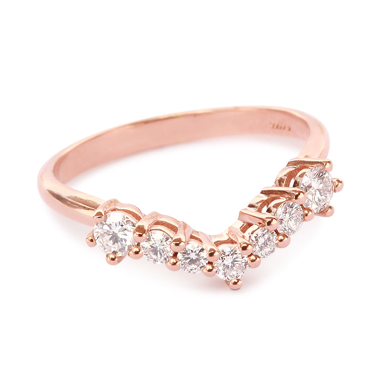 Chevron Big Diamonds Classic Wedding V Ring 0.25ct, Tiff's Ring - sillyshinydiamonds