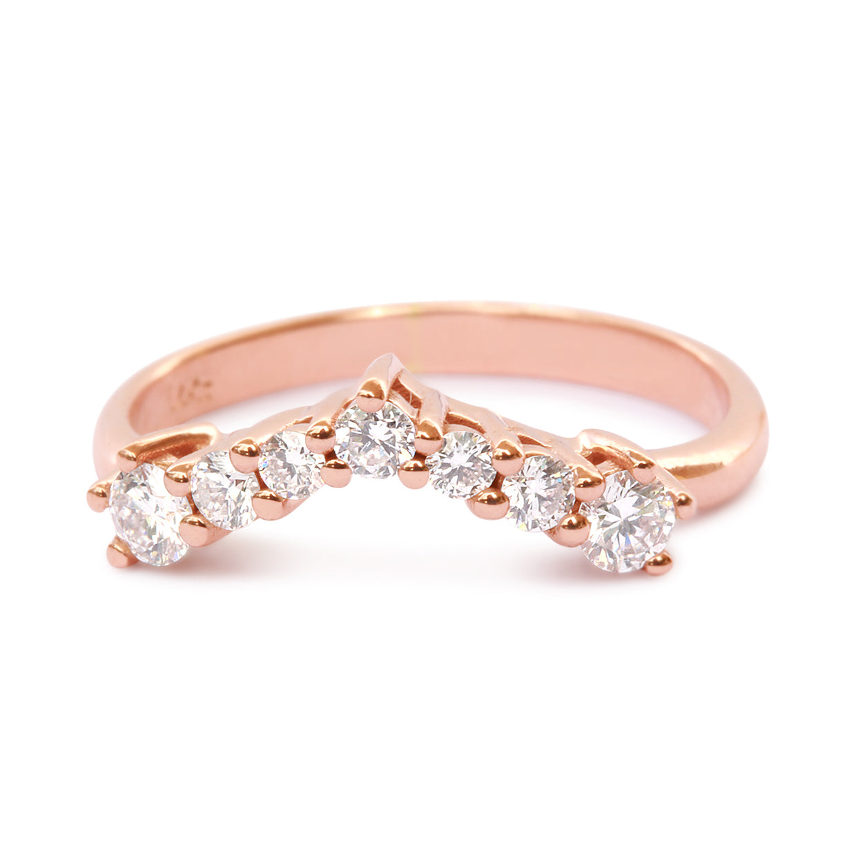 Chevron Big Diamonds Classic Wedding V Ring 0.25ct, Tiff's Ring - sillyshinydiamonds