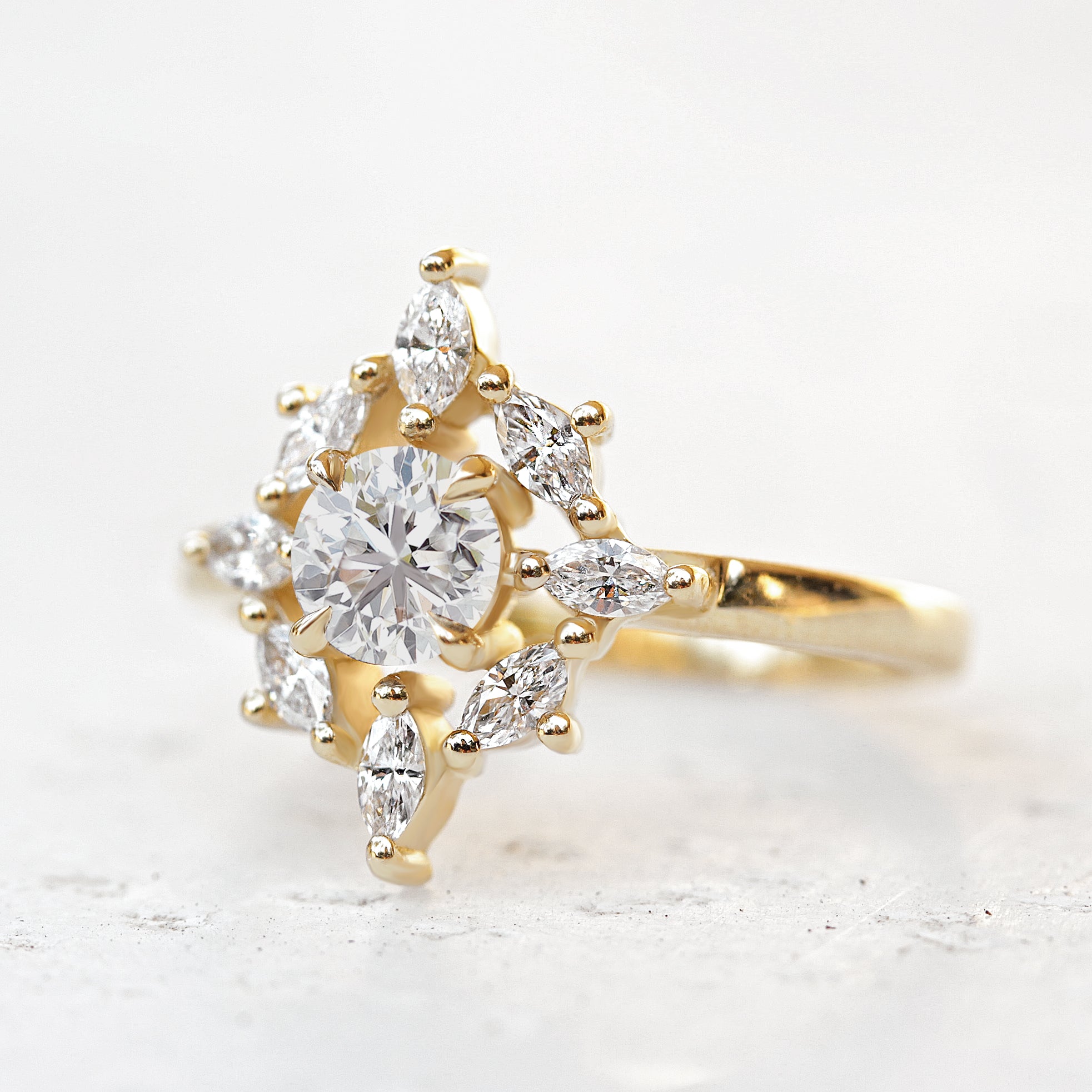 Aerolite Mini 0.9ct Diamond Unique Engagement Ring - sillyshinydiamonds