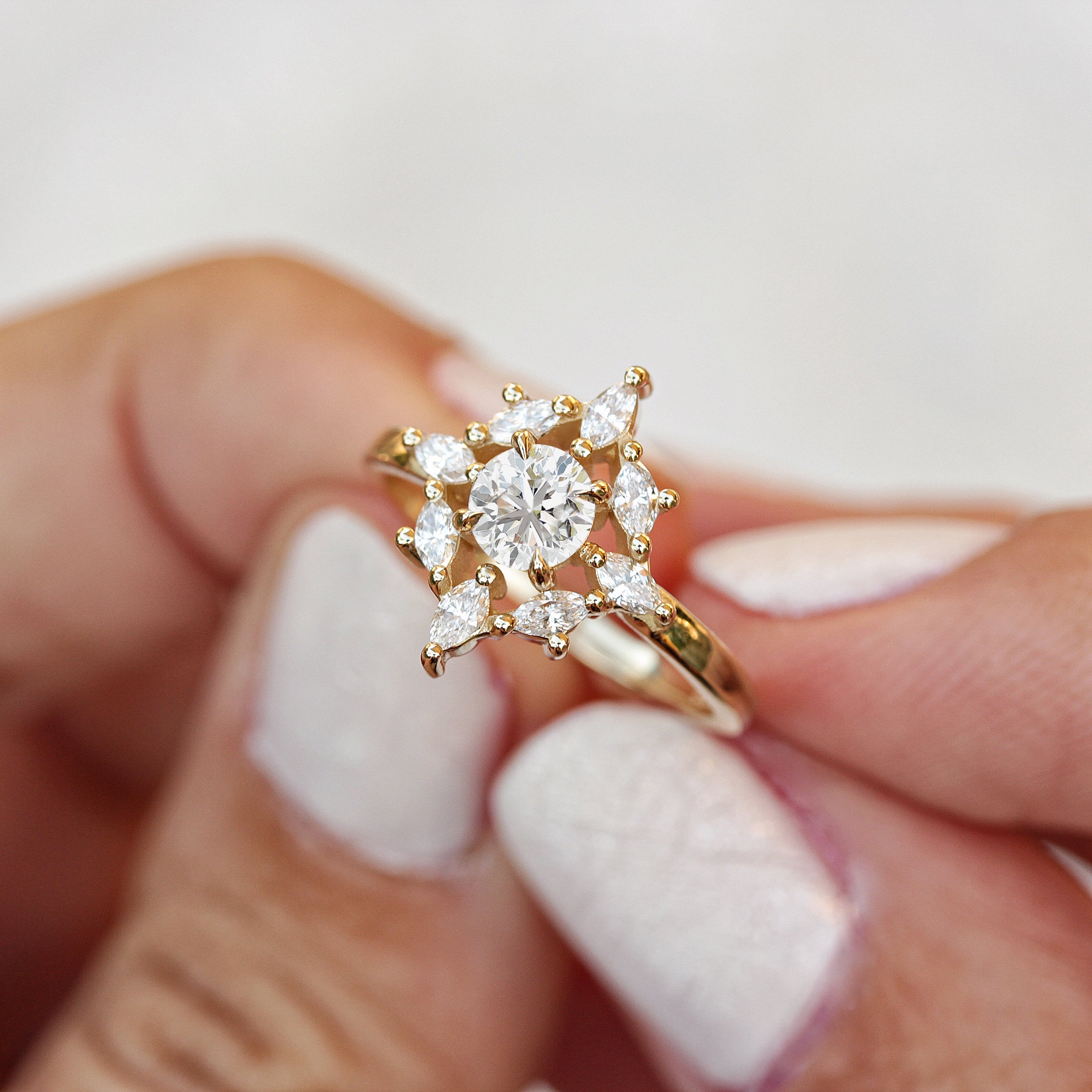 Aerolite Mini 0.9ct Diamond Unique Engagement Ring - sillyshinydiamonds