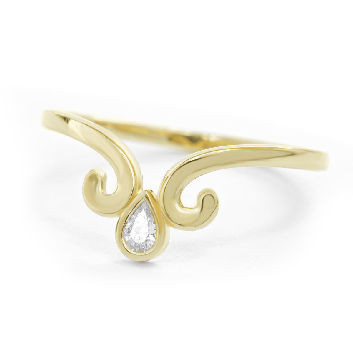 Pear Diamond Wedding Nesting Band, Ariel - sillyshinydiamonds