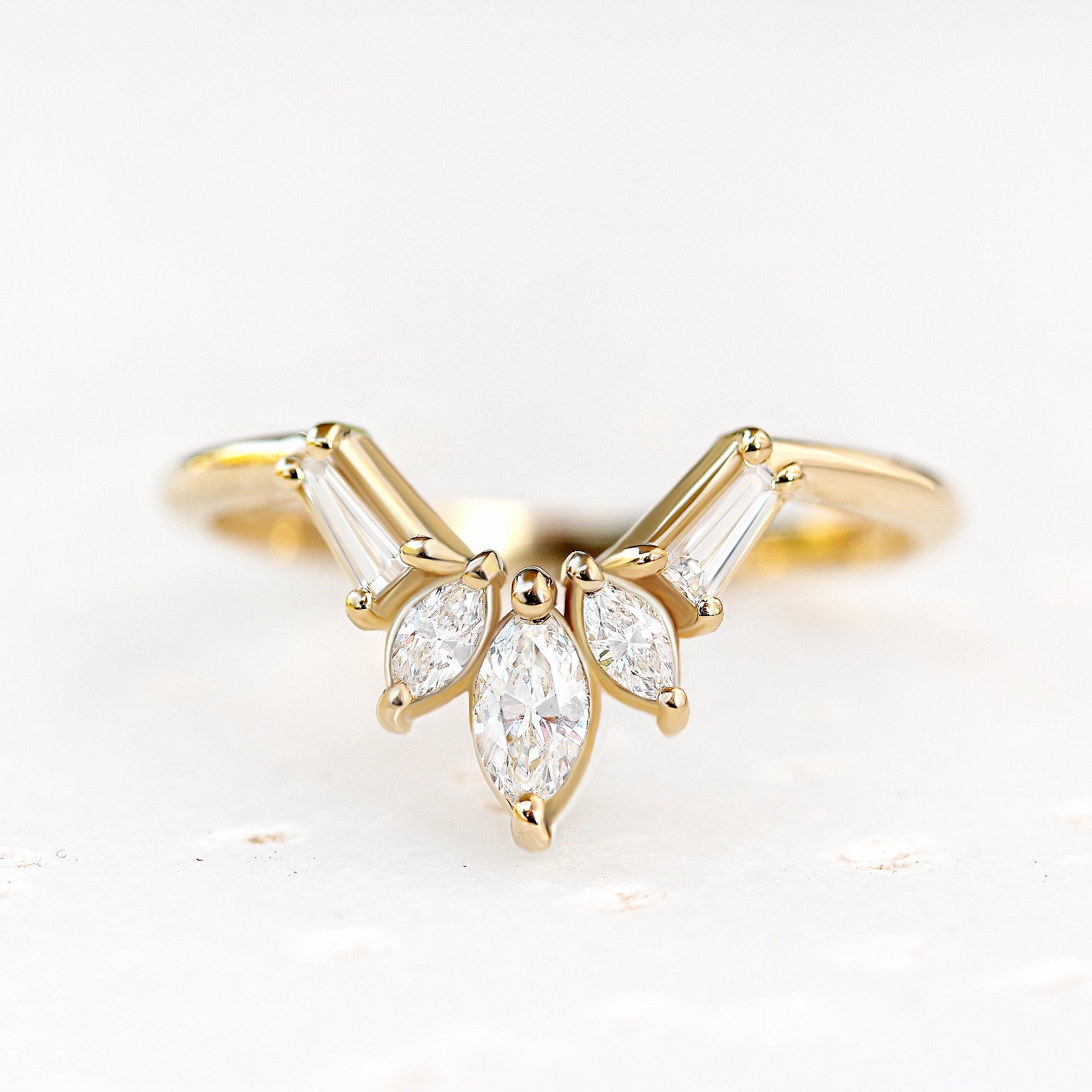 'Artemis' vintage Chevron Diamond Ring - sillyshinydiamonds