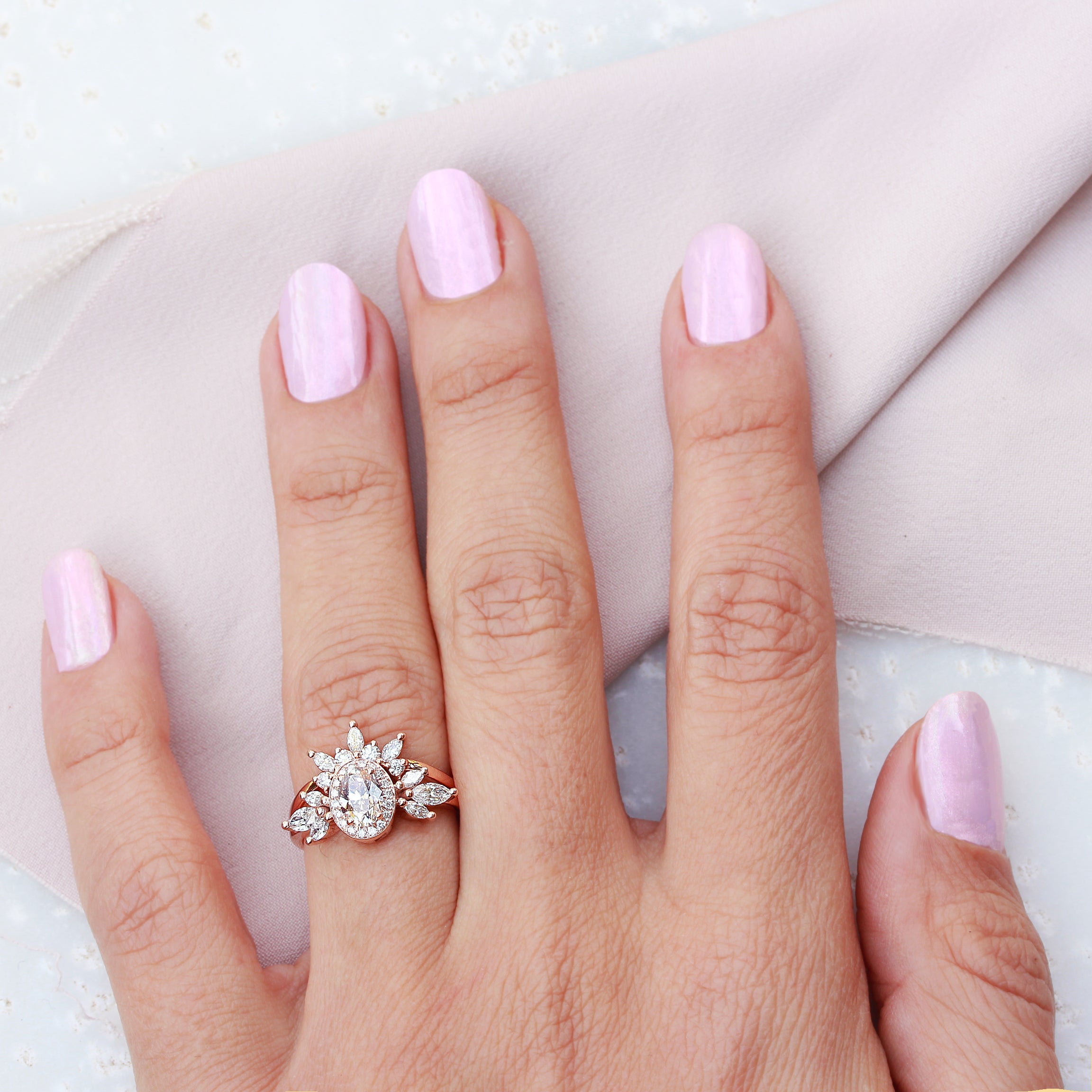 Oval Diamond 1.33ct Unique Engagement Ring, Athena - sillyshinydiamonds