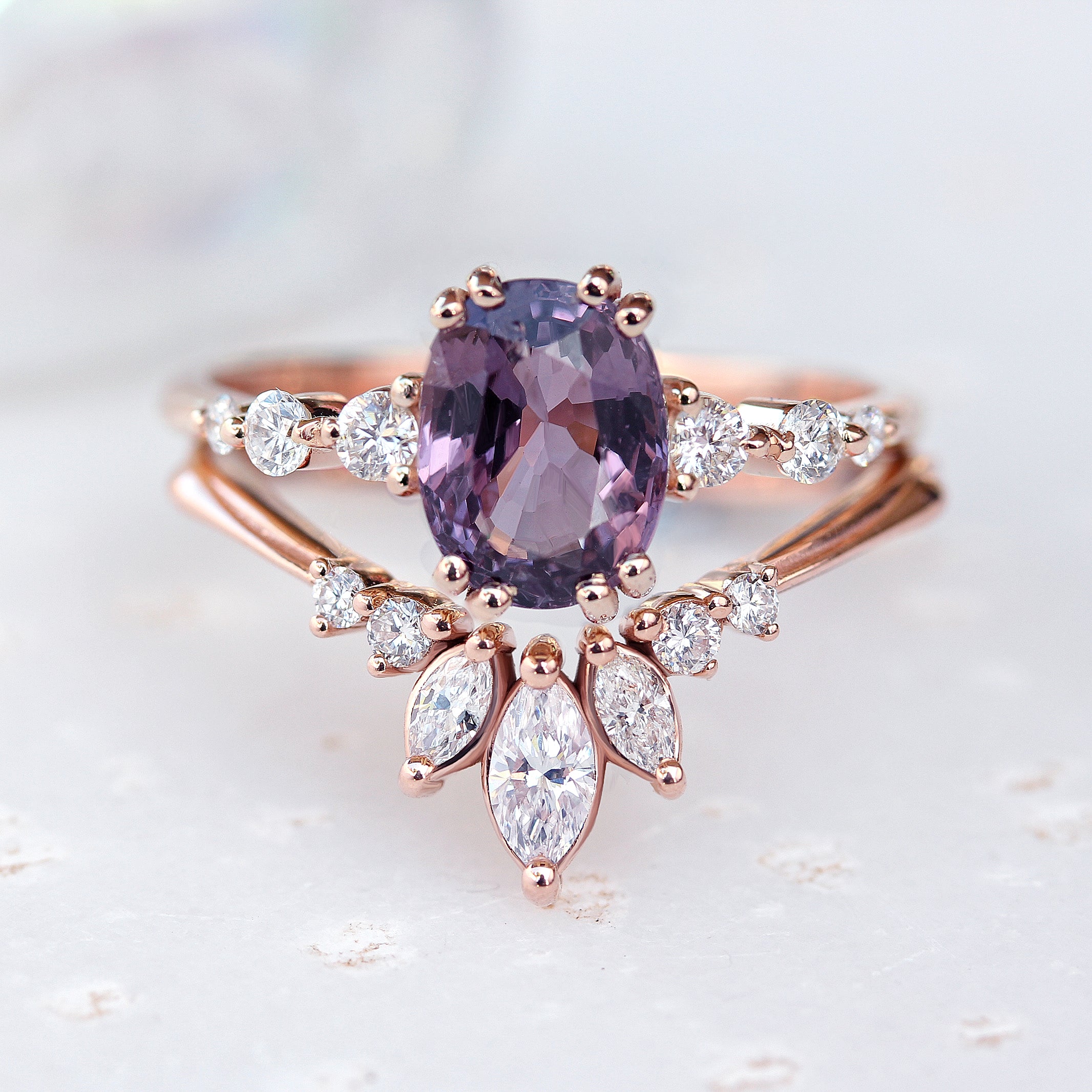 'Danielle' unique Chevron Marquise Diamond Ring - sillyshinydiamonds