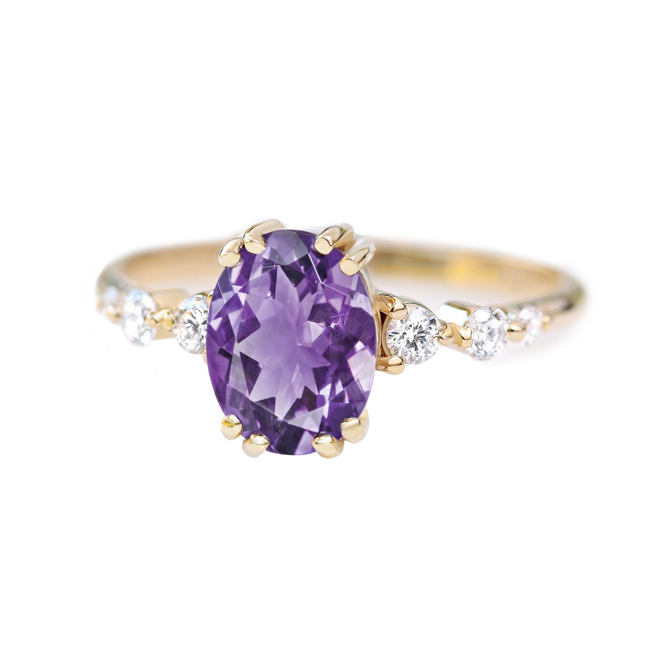 Candy pop Oval Amethyst and Diamond Ring ♥