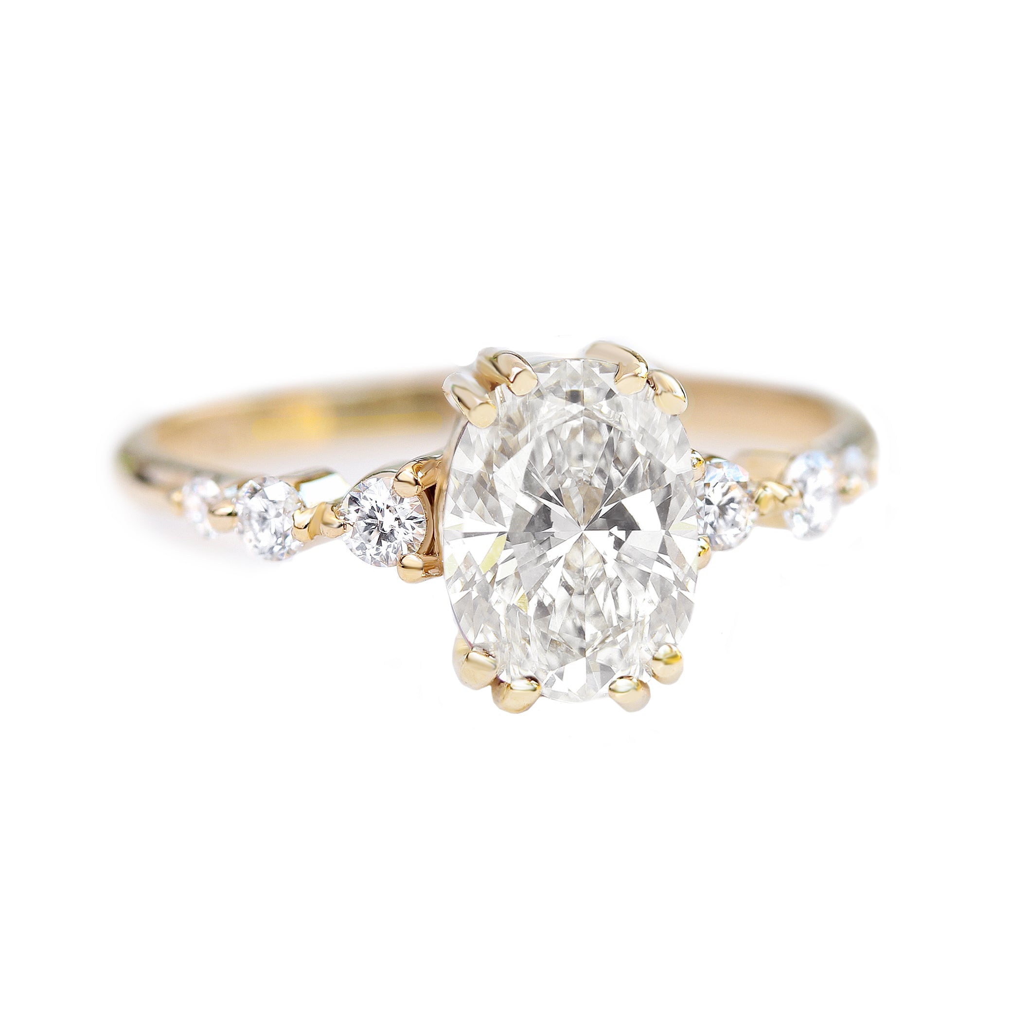 סט שלוש טבעות אירוסין יהלום סגלגל - Artemis & Candy pop