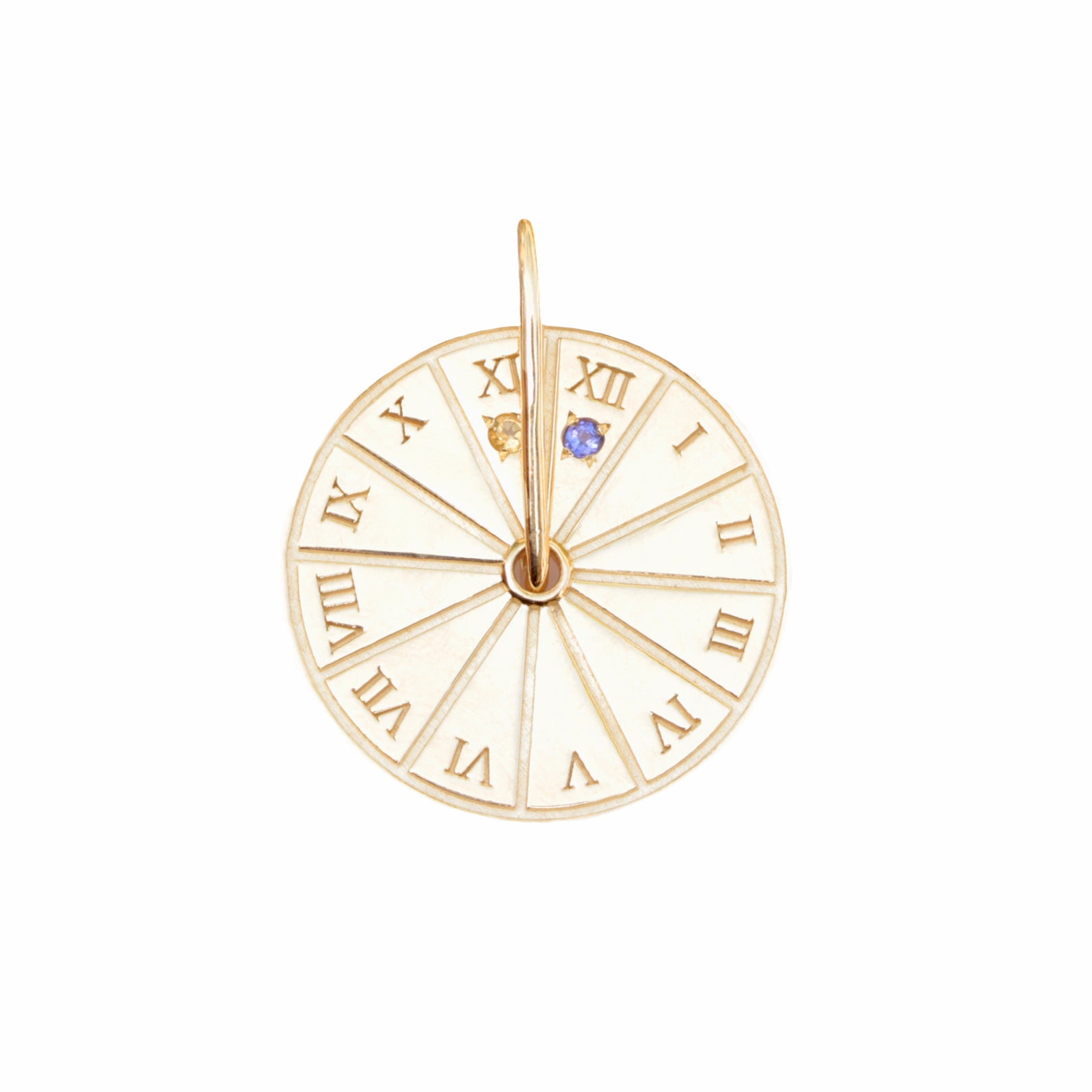 Spinning Birthstone Month Calendar Gold Coin Personalized Pendant
