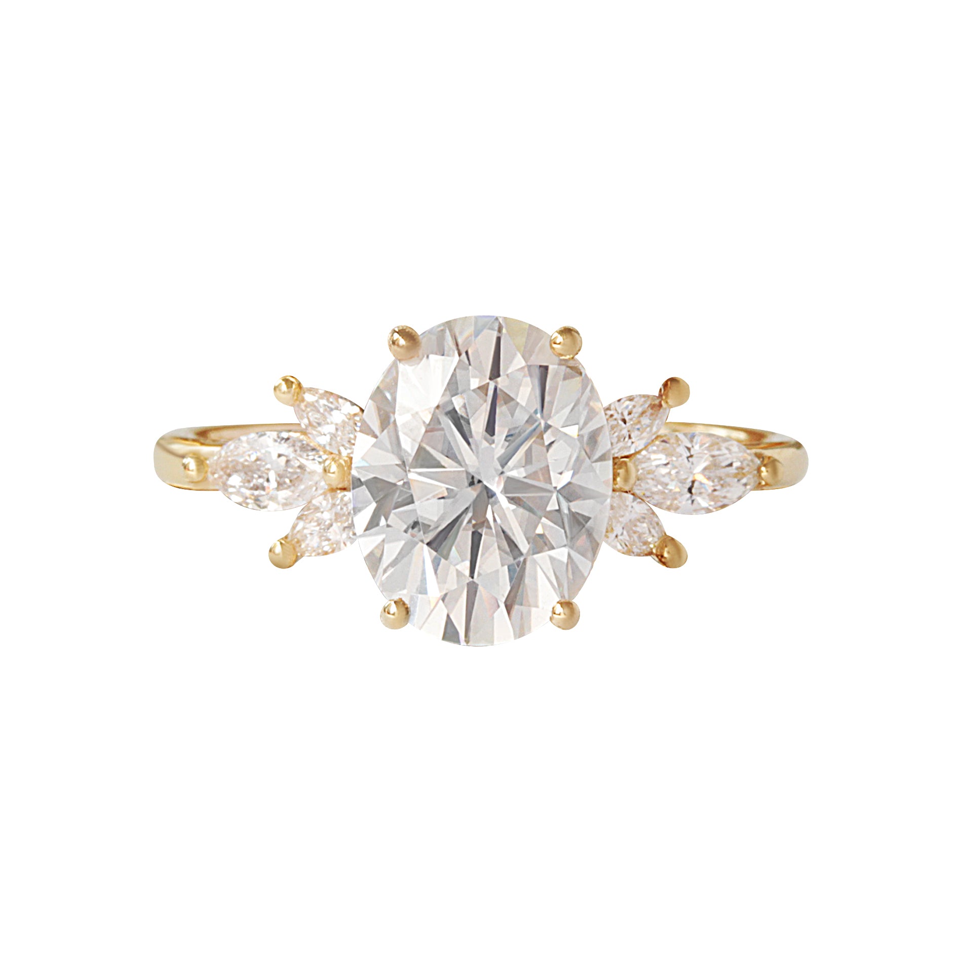 3 Carat Oval Diamond Engagement Ring, Hidden Halo - Jordan ♥