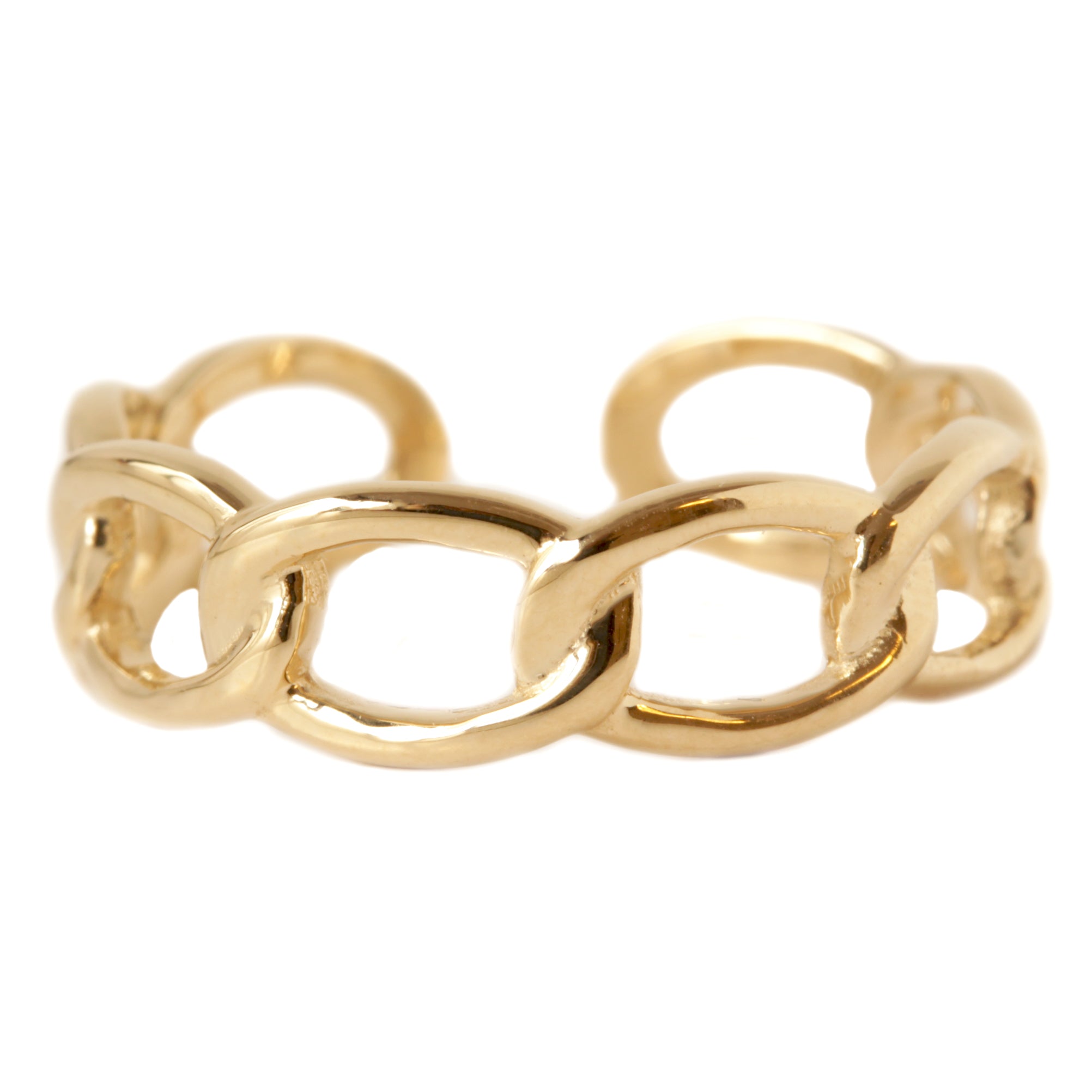 Gold Chain Free Size Cuff Ring