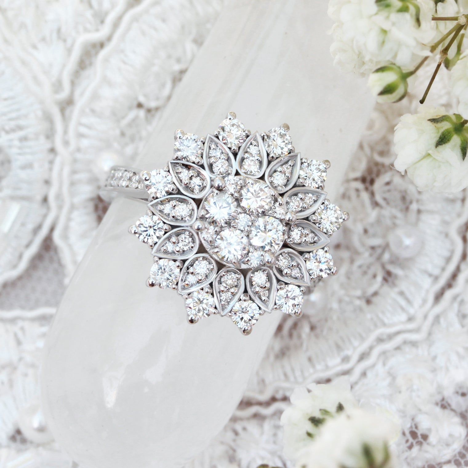 Double Halo Mandala Statement Engagement Ring - Smadar ♥