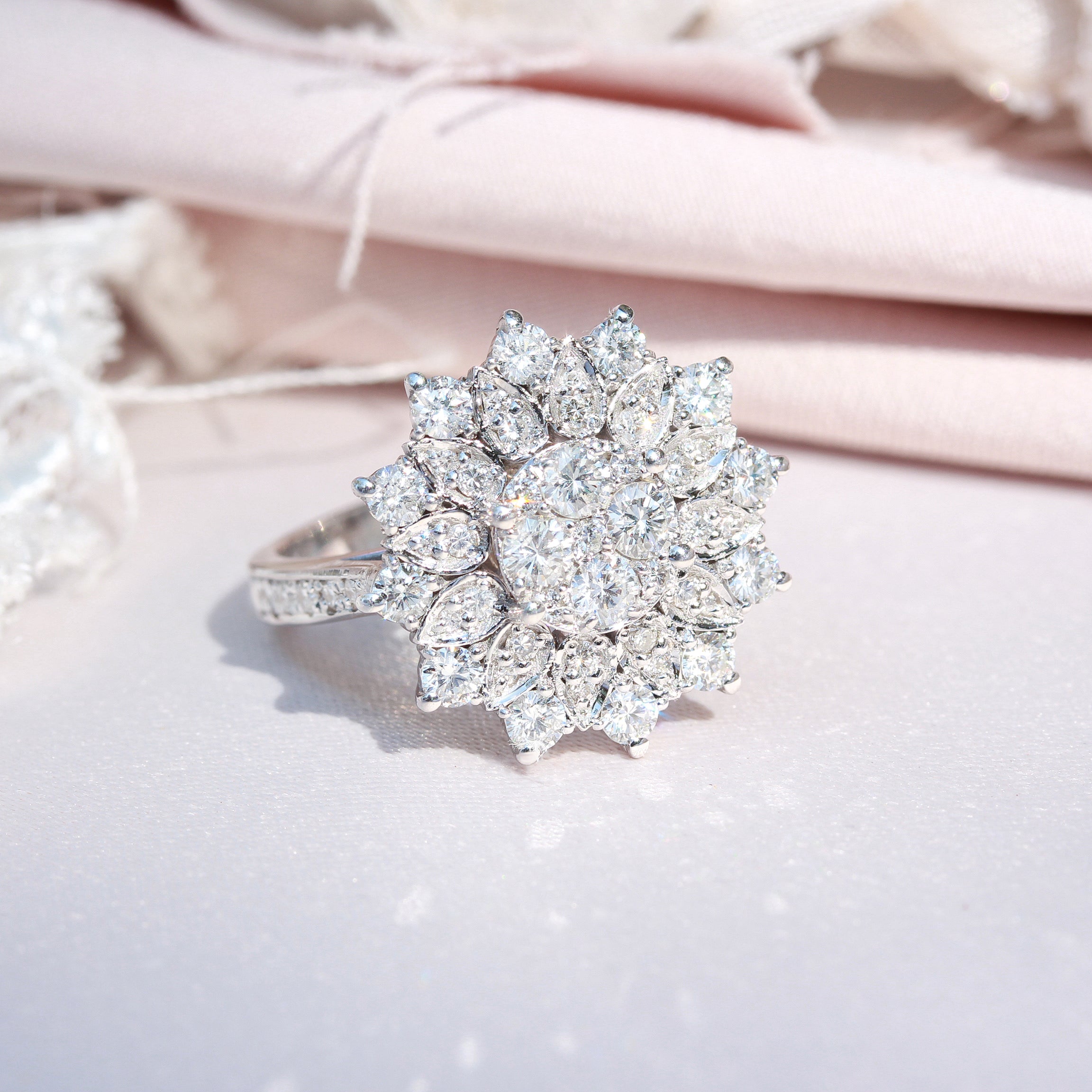 Double Halo Mandala Statement Engagement Ring - Smadar ♥
