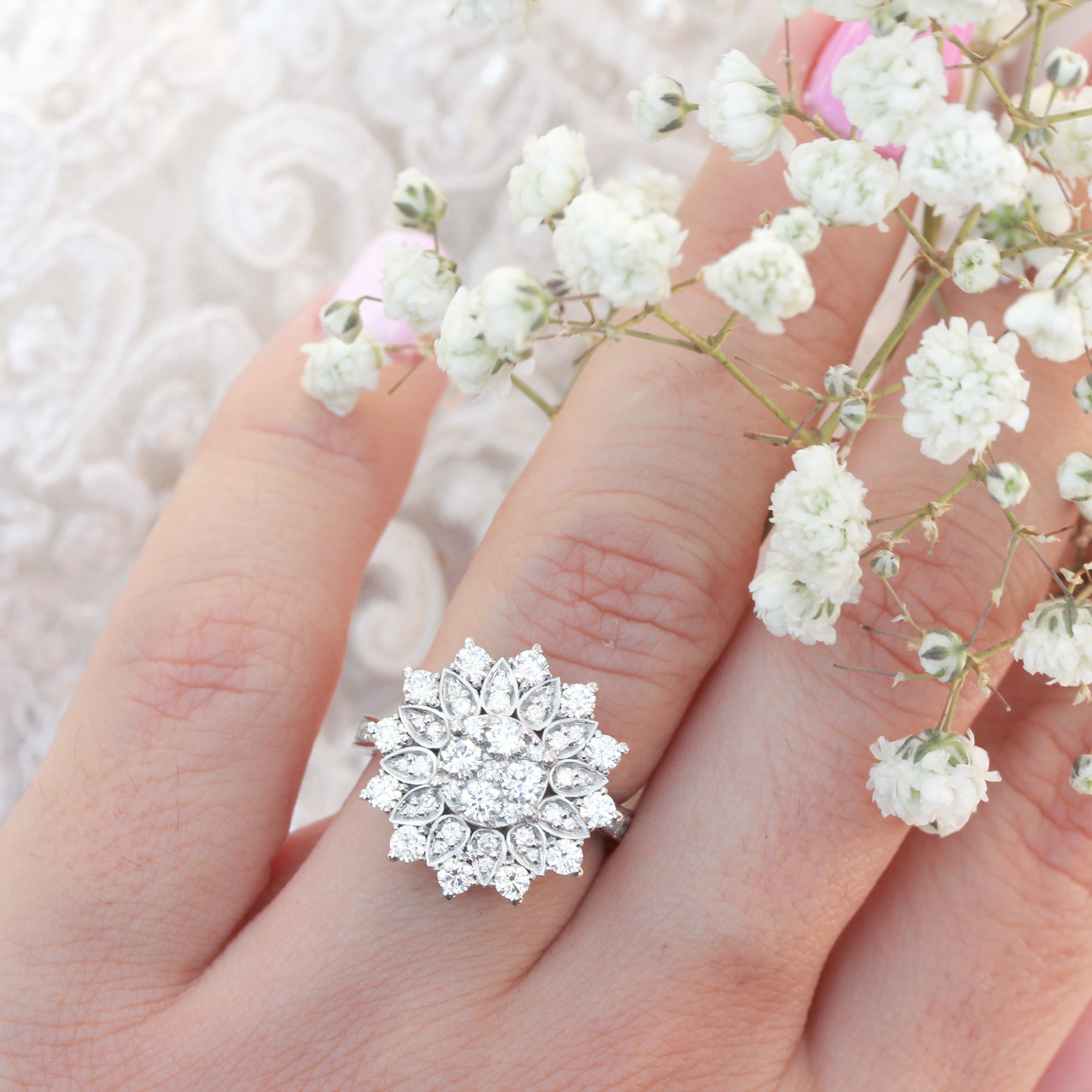 Double Halo Mandala Statement Engagement Ring - Smadar ♥