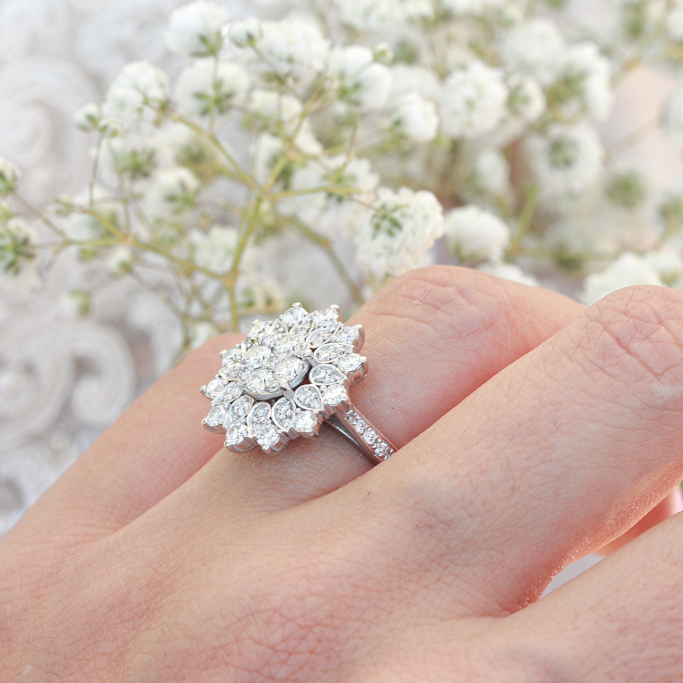 Double Halo Mandala Statement Engagement Ring - Smadar ♥