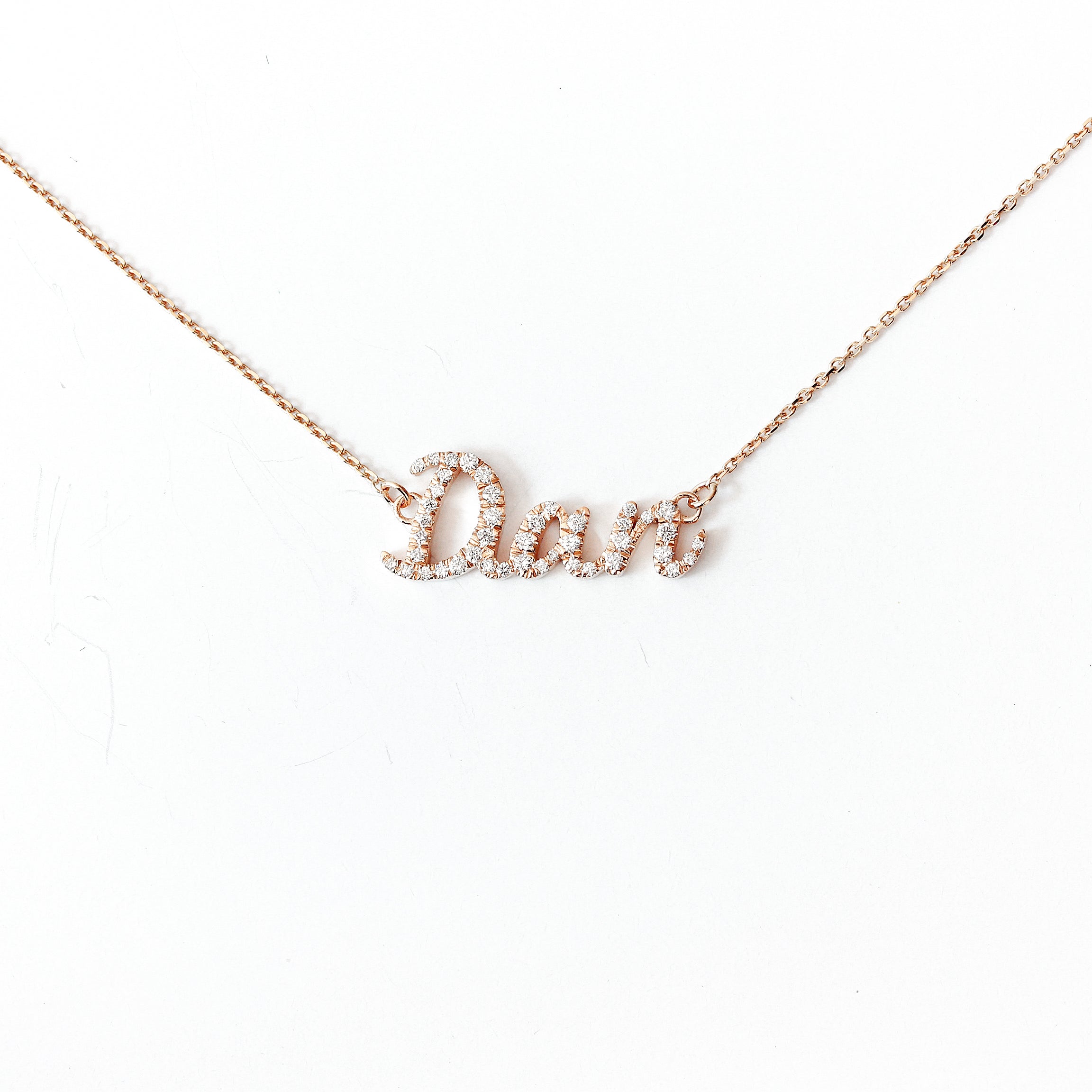 Personalized Name Necklace 14K Gold and Diamonds