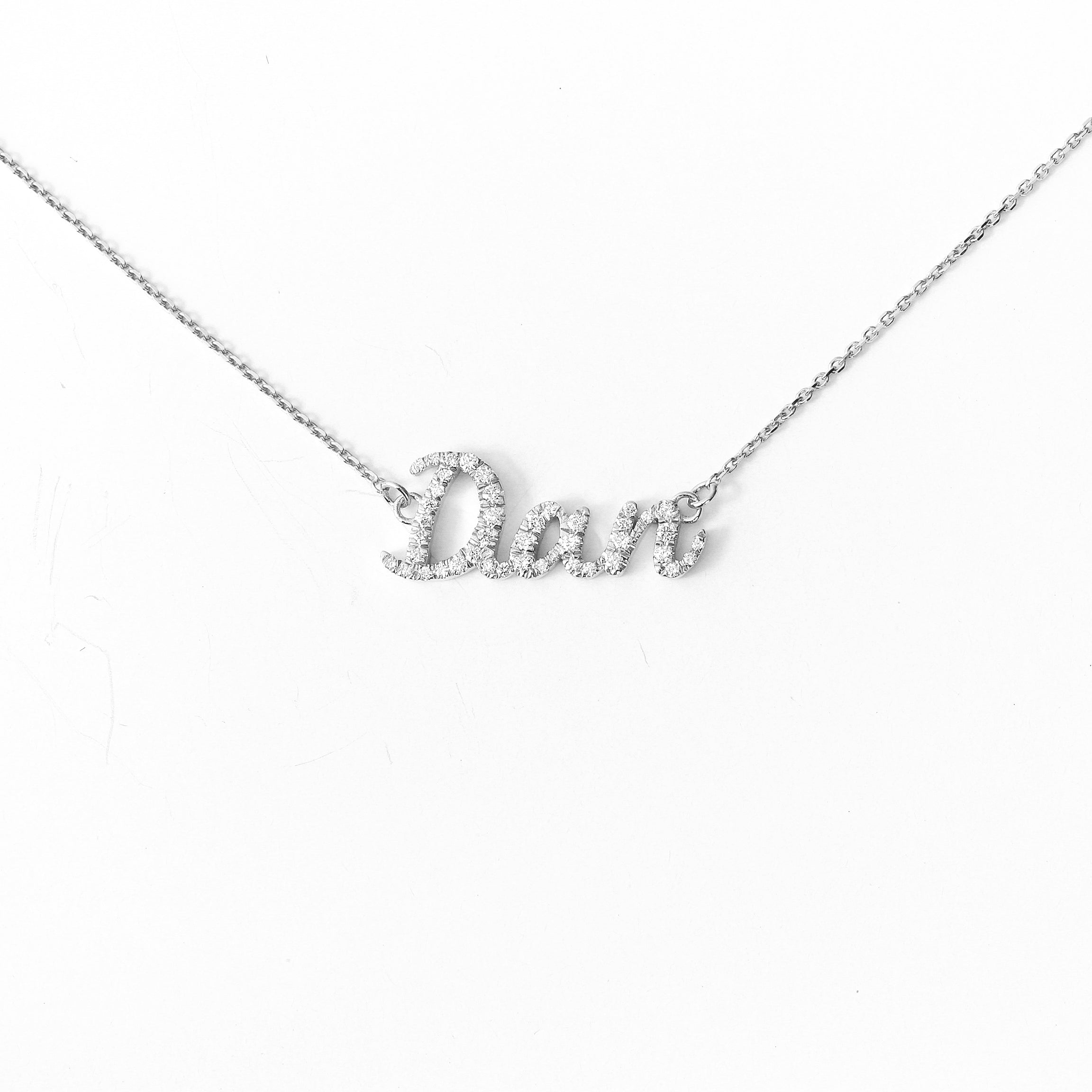 Personalized Name Necklace 14K Gold and Diamonds