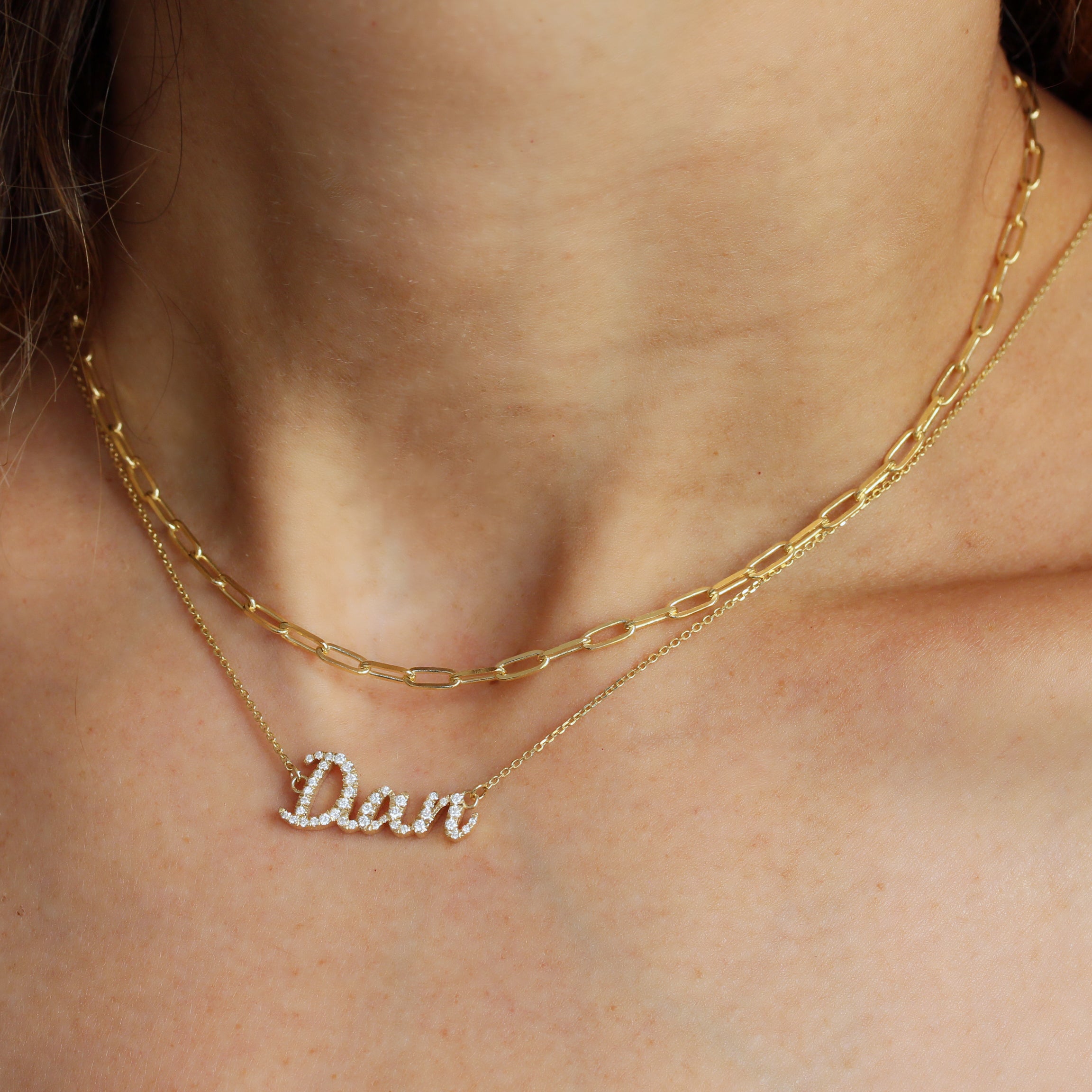 Pave Name Diamond Necklace