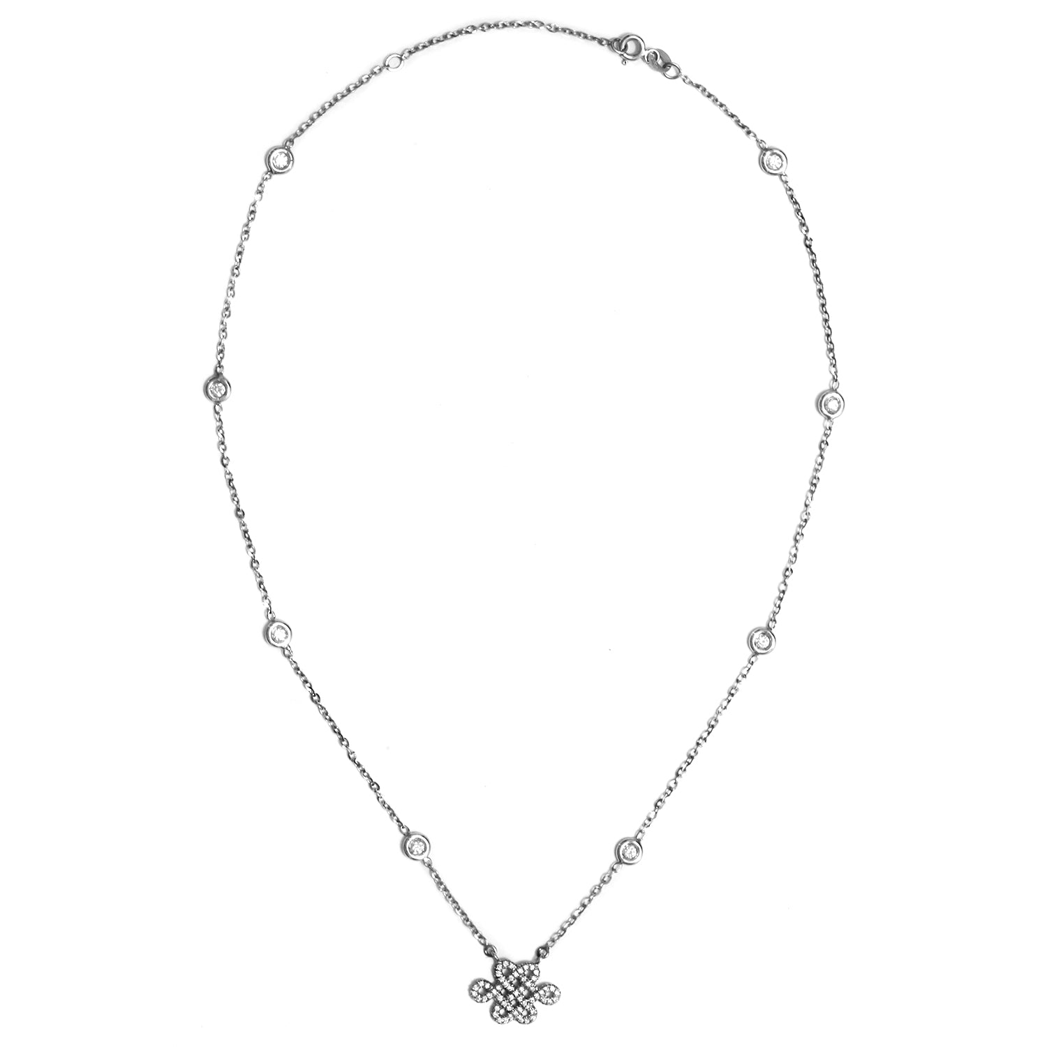 Tibetan Endless Love Knot Diamond Strand Necklace♥