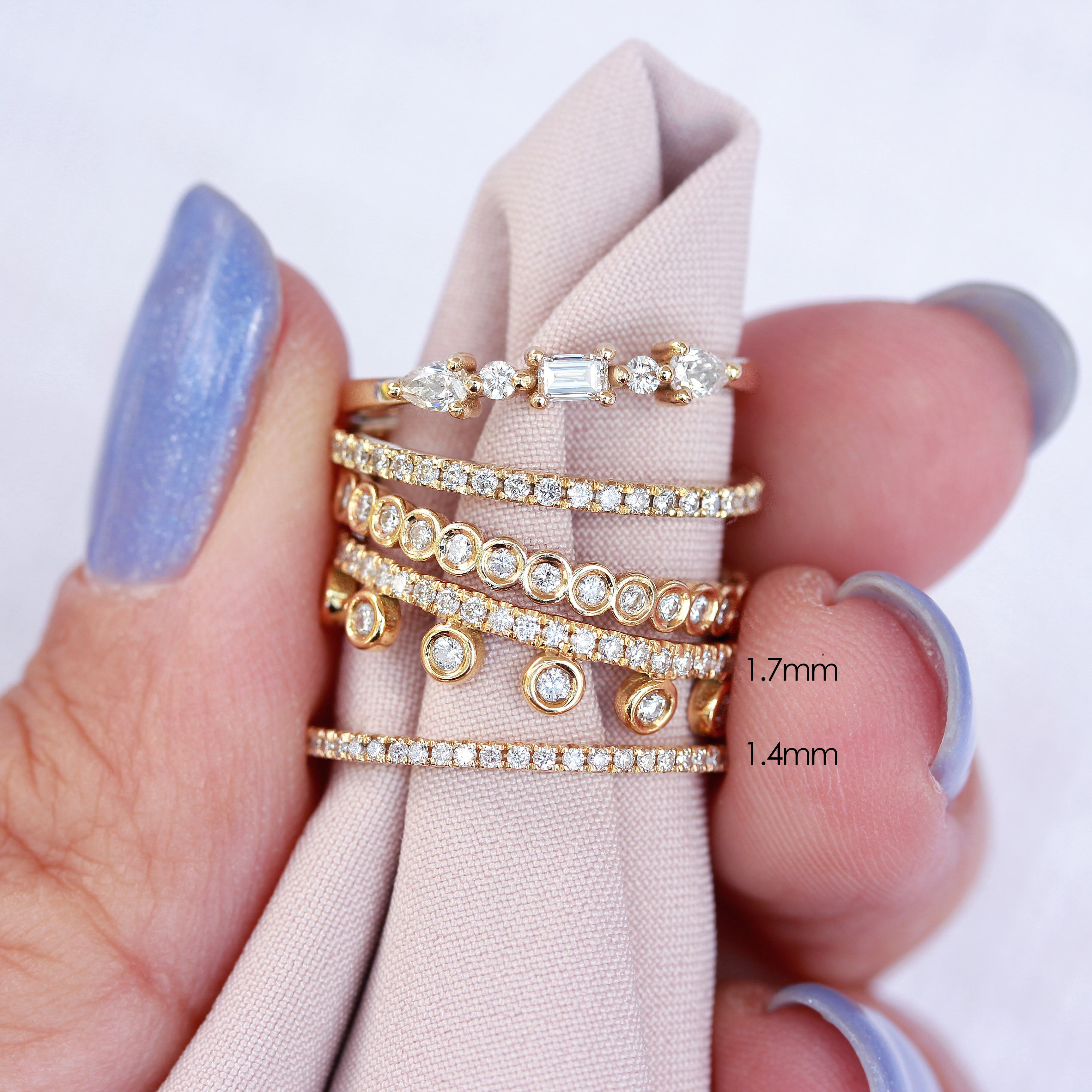 Pave Eternity Diamond Stack Bands