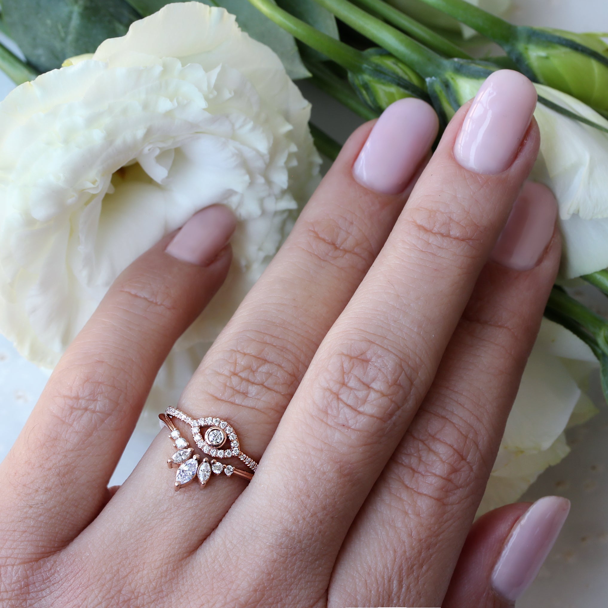 Unique Chevron Marquise Diamond Ring - "Danielle" ♥