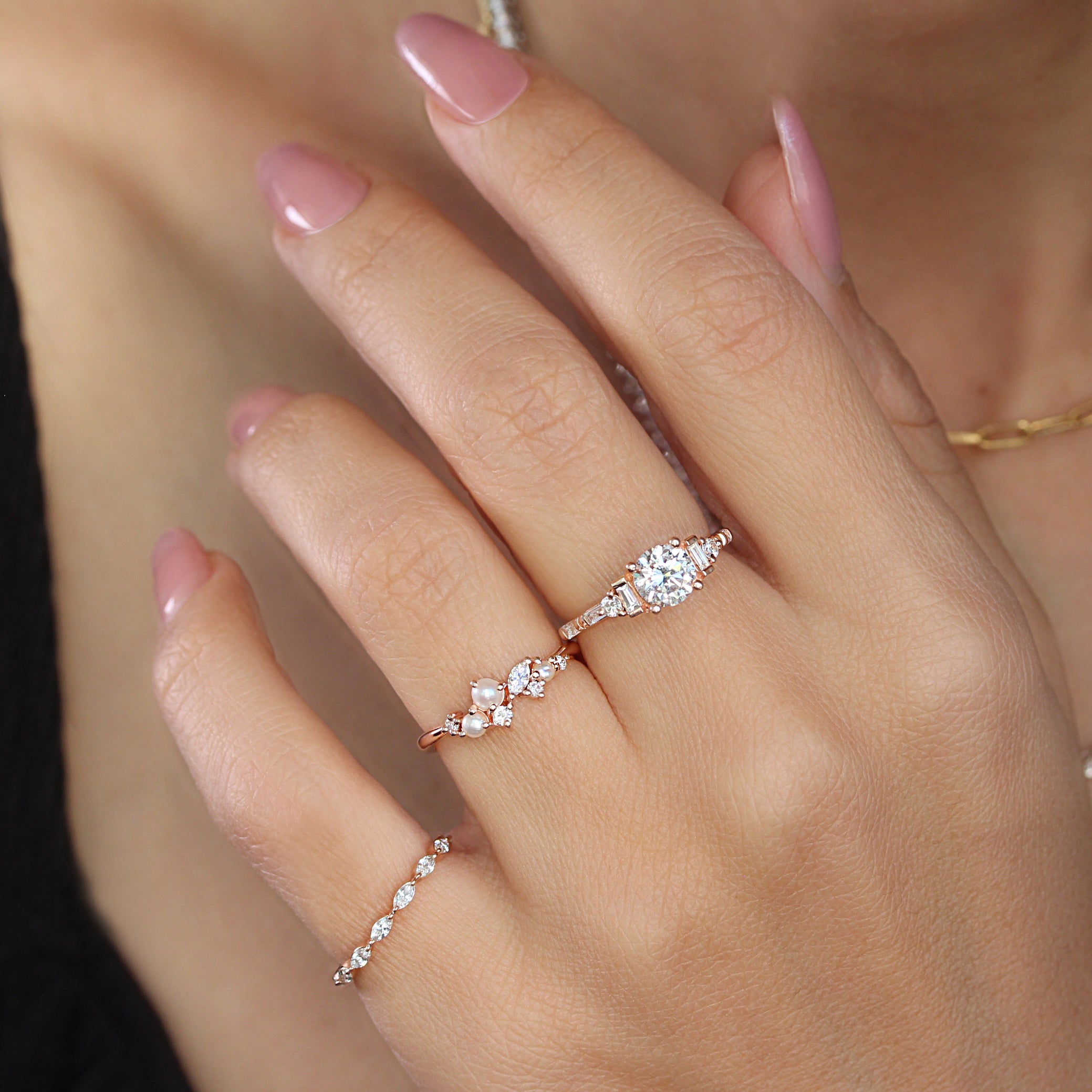 Pearls and Diamonds Wedding Band - Evi