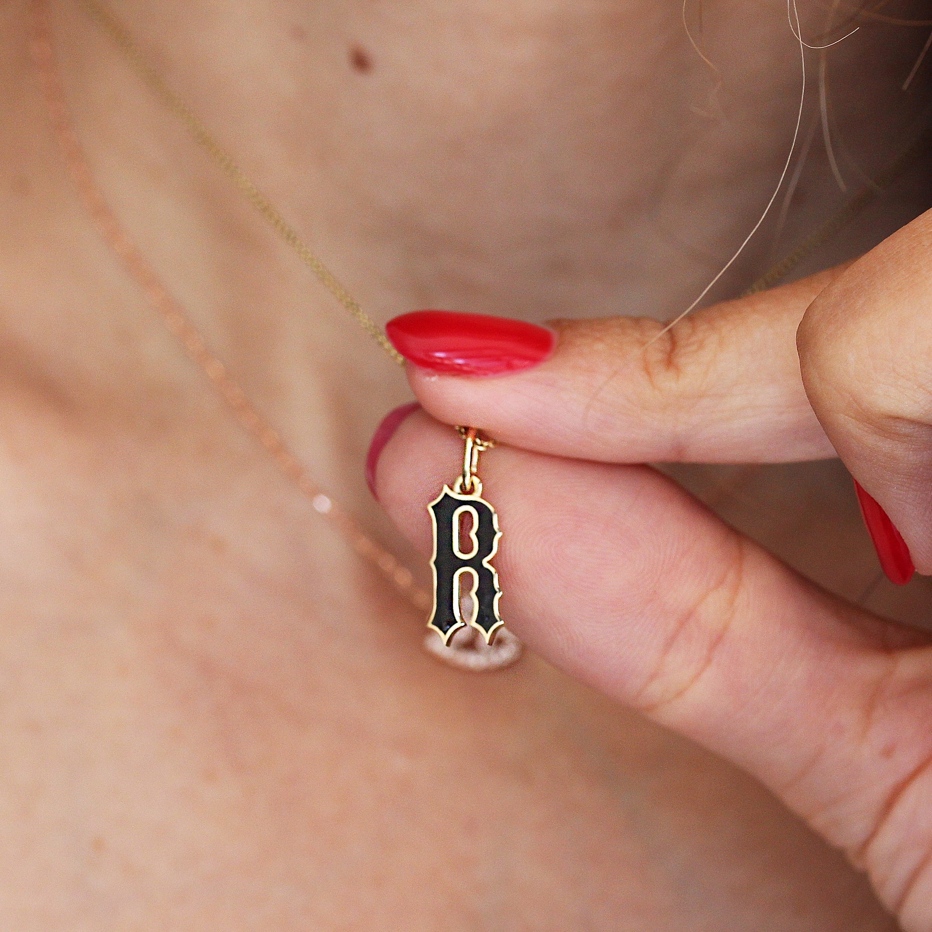 Gumbo Enamel Gothic Font Initial Letter 14k Gold