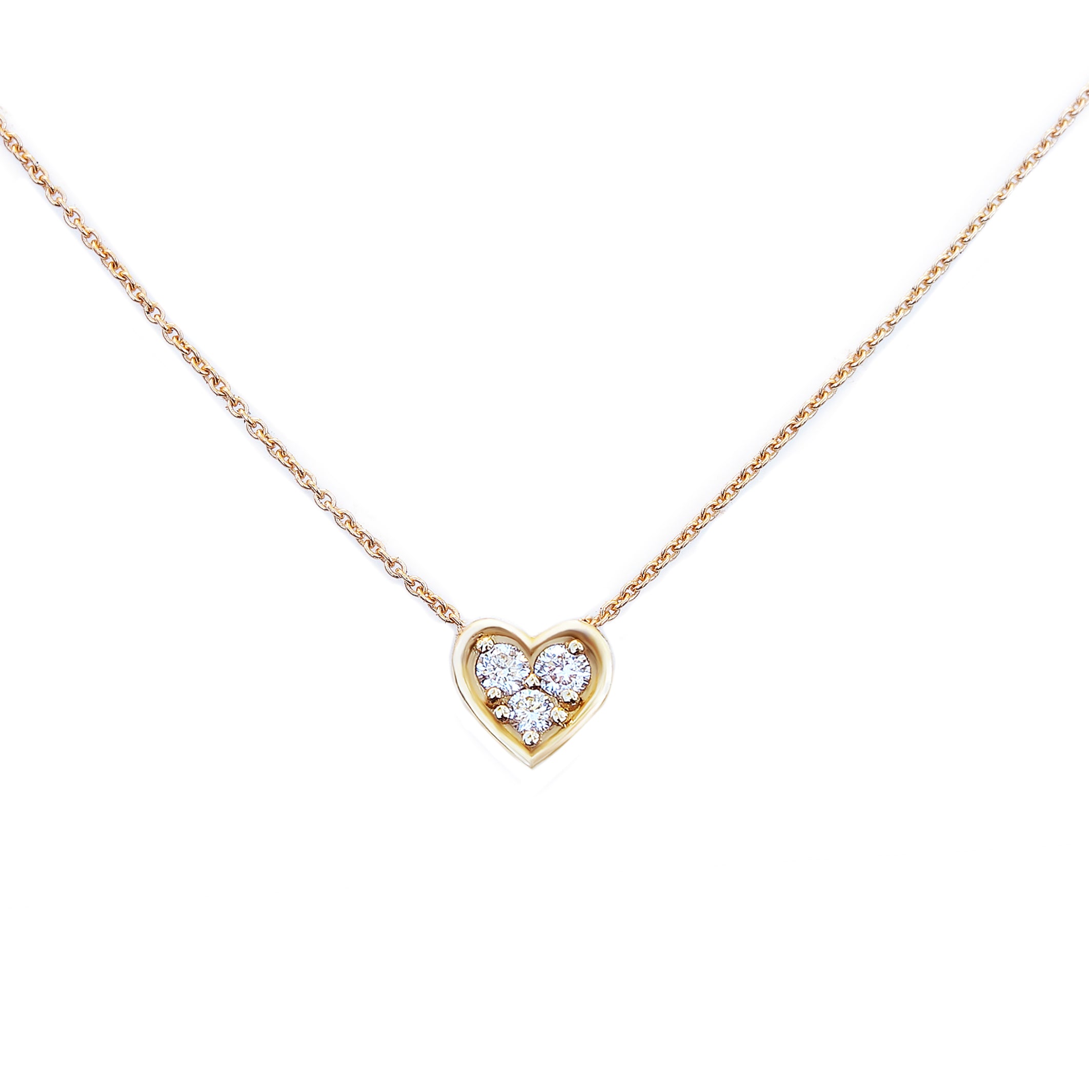 שרשרת מעודנת של Tiny Heart Diamond Pave