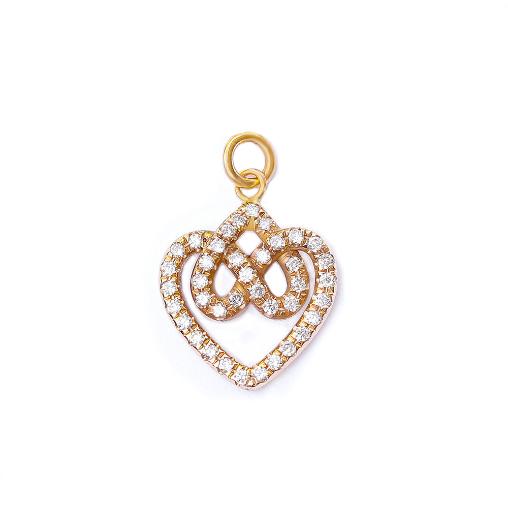 Infinity hearts lock knot dainty diamond pendant necklace ♥