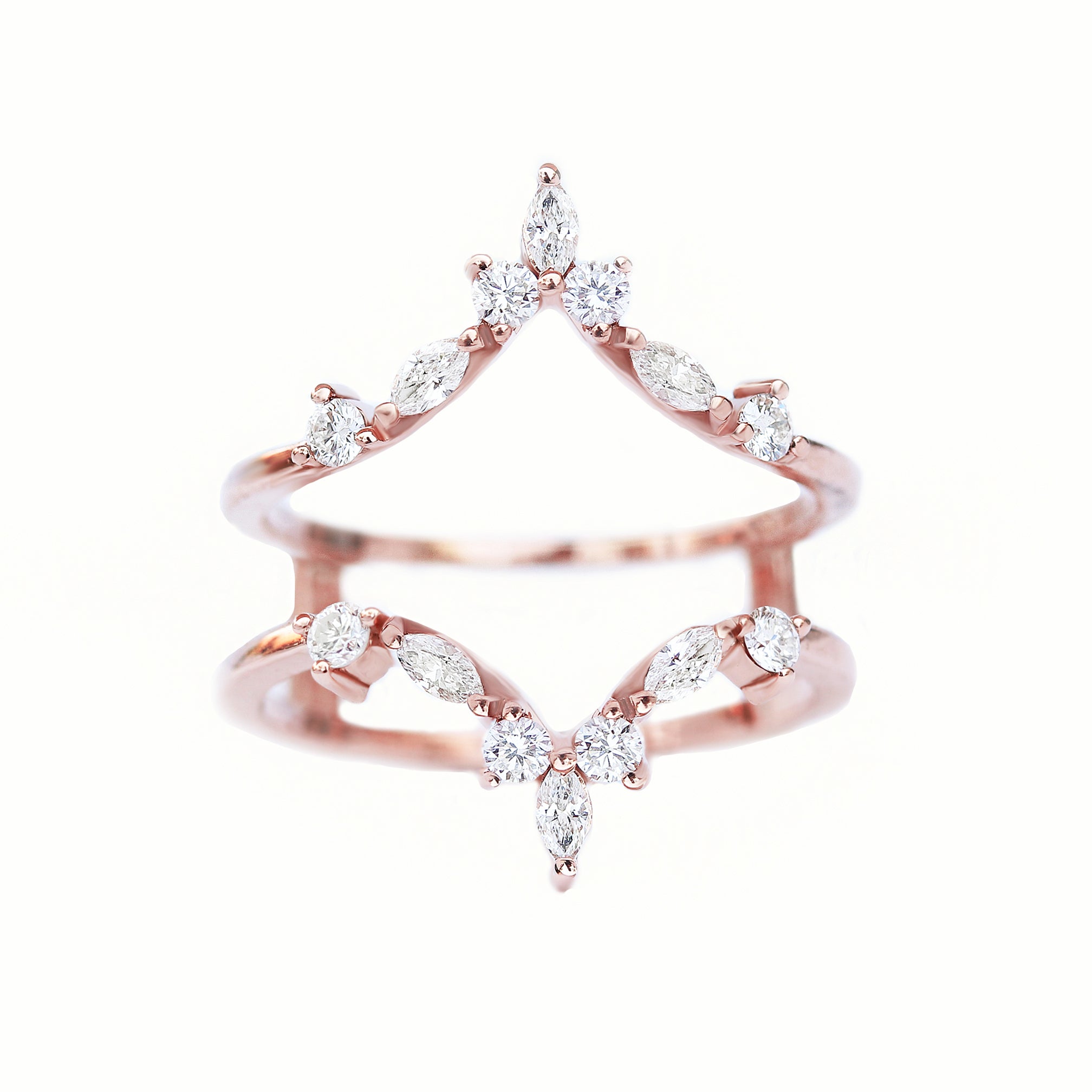 nesting diamond ring guard 14K rose gold