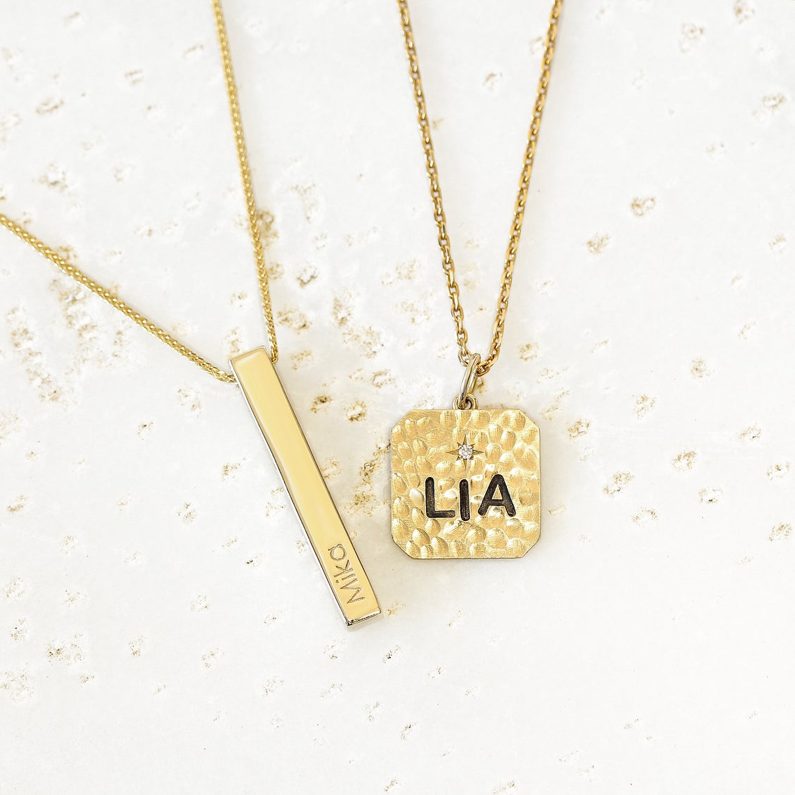 40mm X 4mm personalized name charm necklace - sillyshinydiamonds