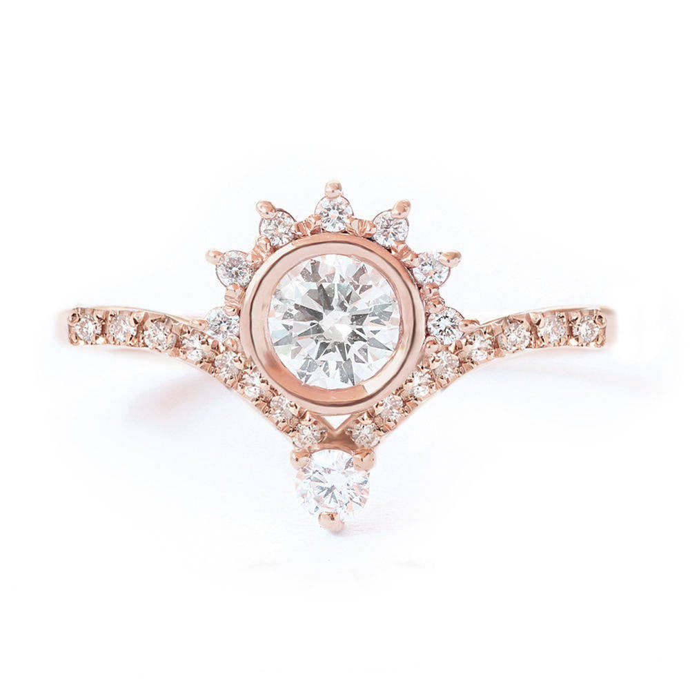 Valentia Eternity Crown 0.45ct, Unique Diamond Engagement ring - sillyshinydiamonds