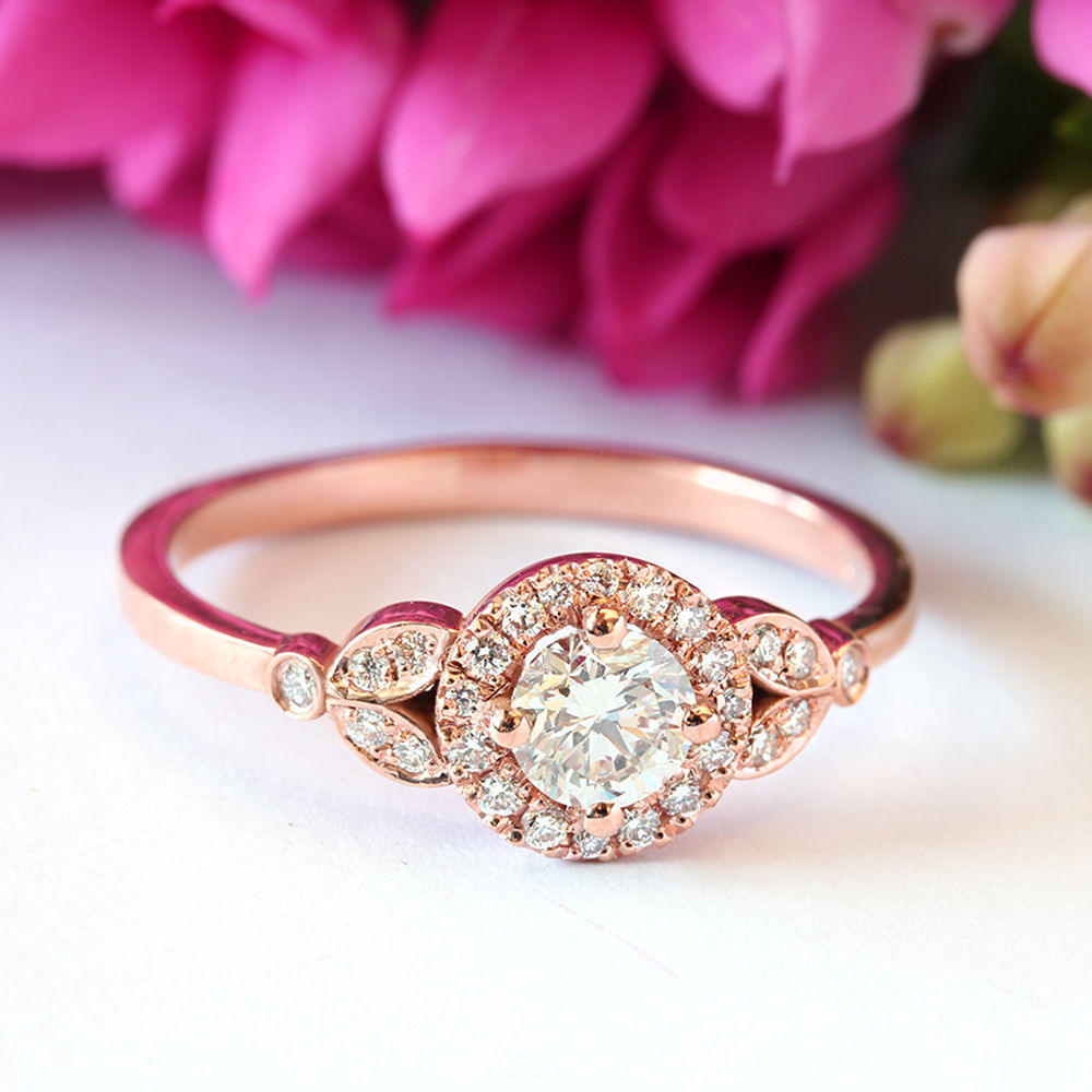 Rome Crown - Diamond Halo Engagement Ring - sillyshinydiamonds