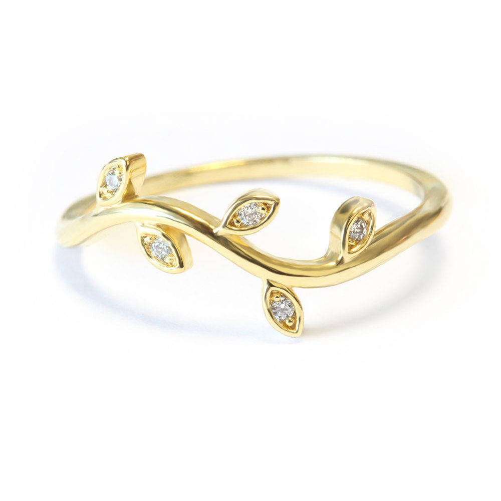 Mini Twig Dainty Diamond Wedding Ring - sillyshinydiamonds