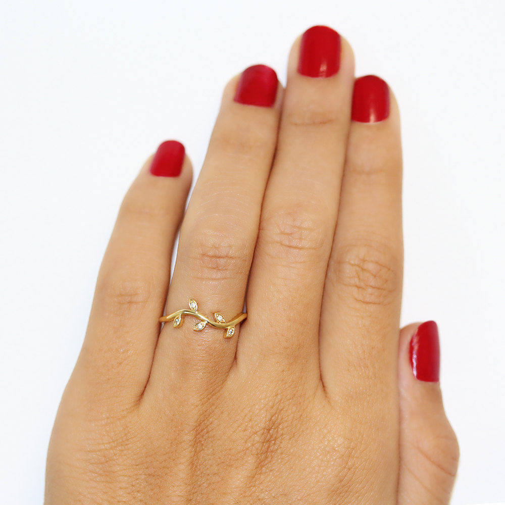 Mini Twig Dainty Diamond Wedding Ring - sillyshinydiamonds