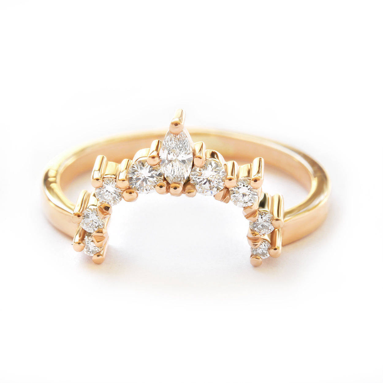 Nesting Crown Diamond Wedding Ring - Elati - sillyshinydiamonds