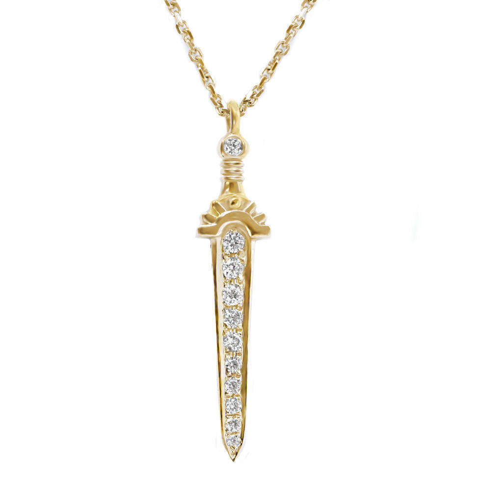 King Arthur Dagger sword diamond pendant necklace - sillyshinydiamonds