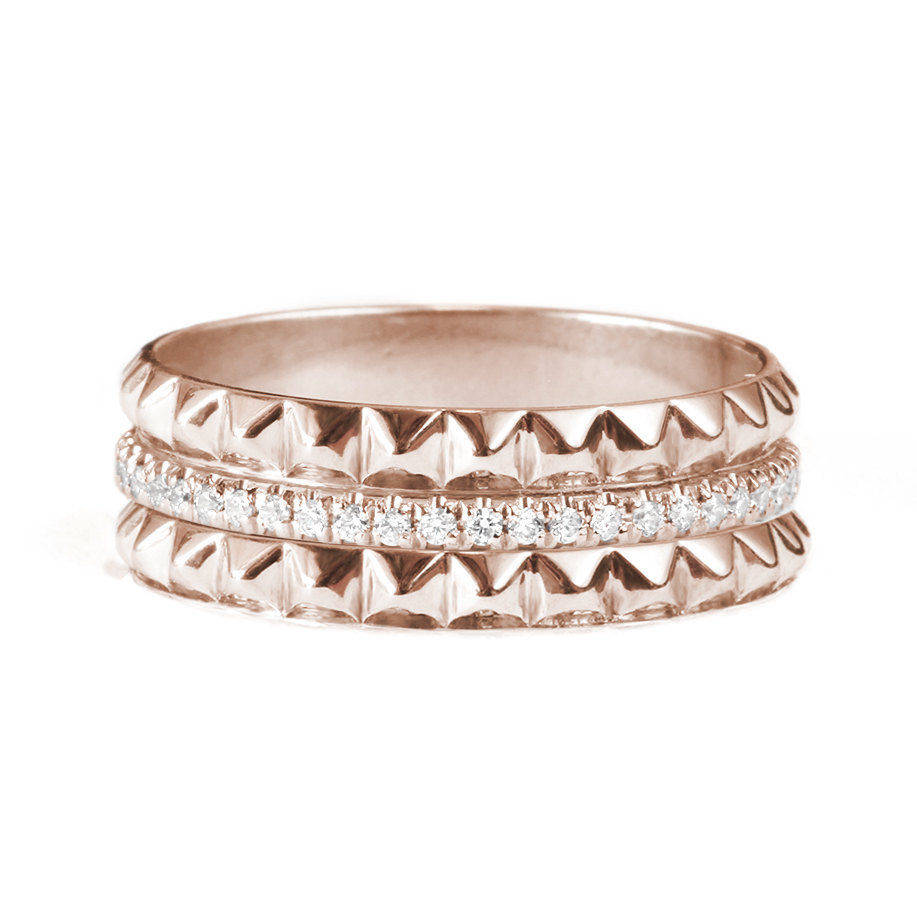 Gold & Diamonds Pyramid Eternity Diamond Ring - sillyshinydiamonds