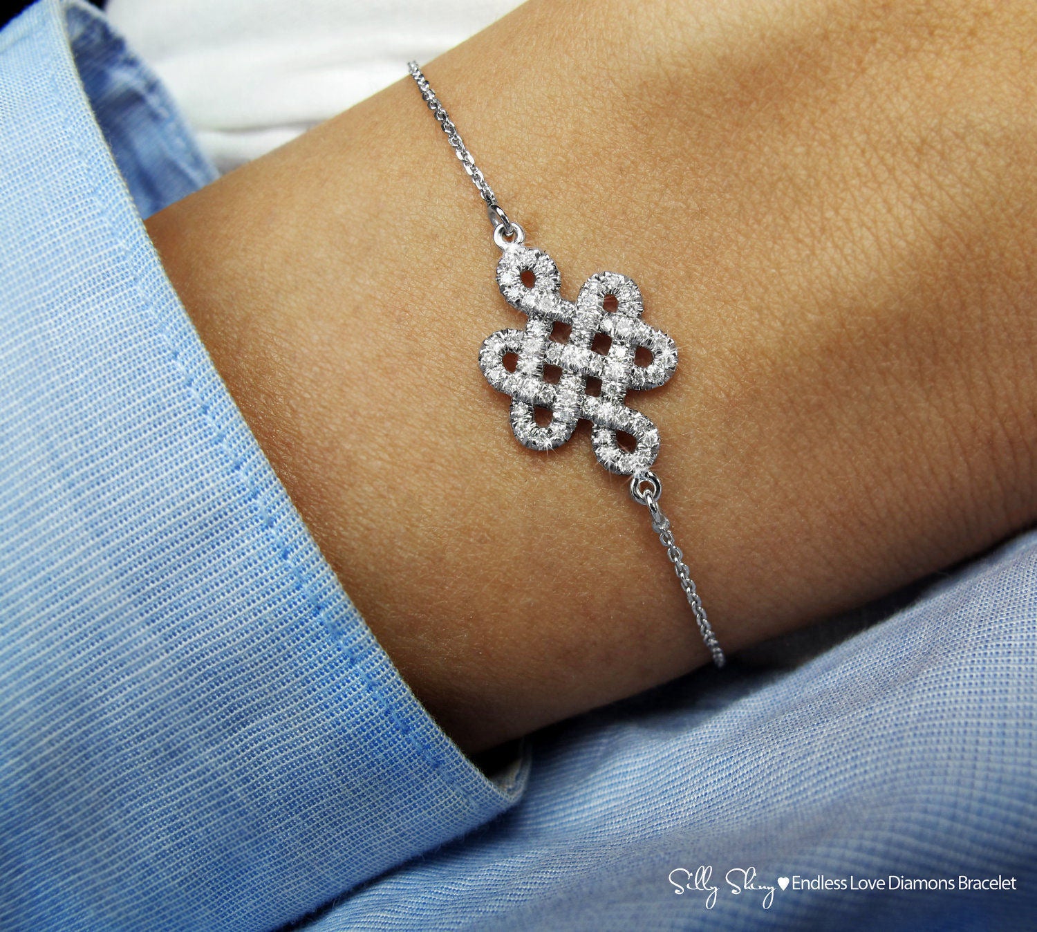 Endless Love Knot Diamond Bracelet - sillyshinydiamonds