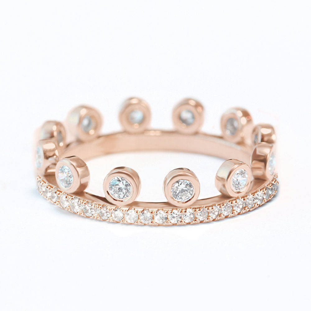 Tiara Crown Unique Eternity Diamond Wedding Ring - sillyshinydiamonds